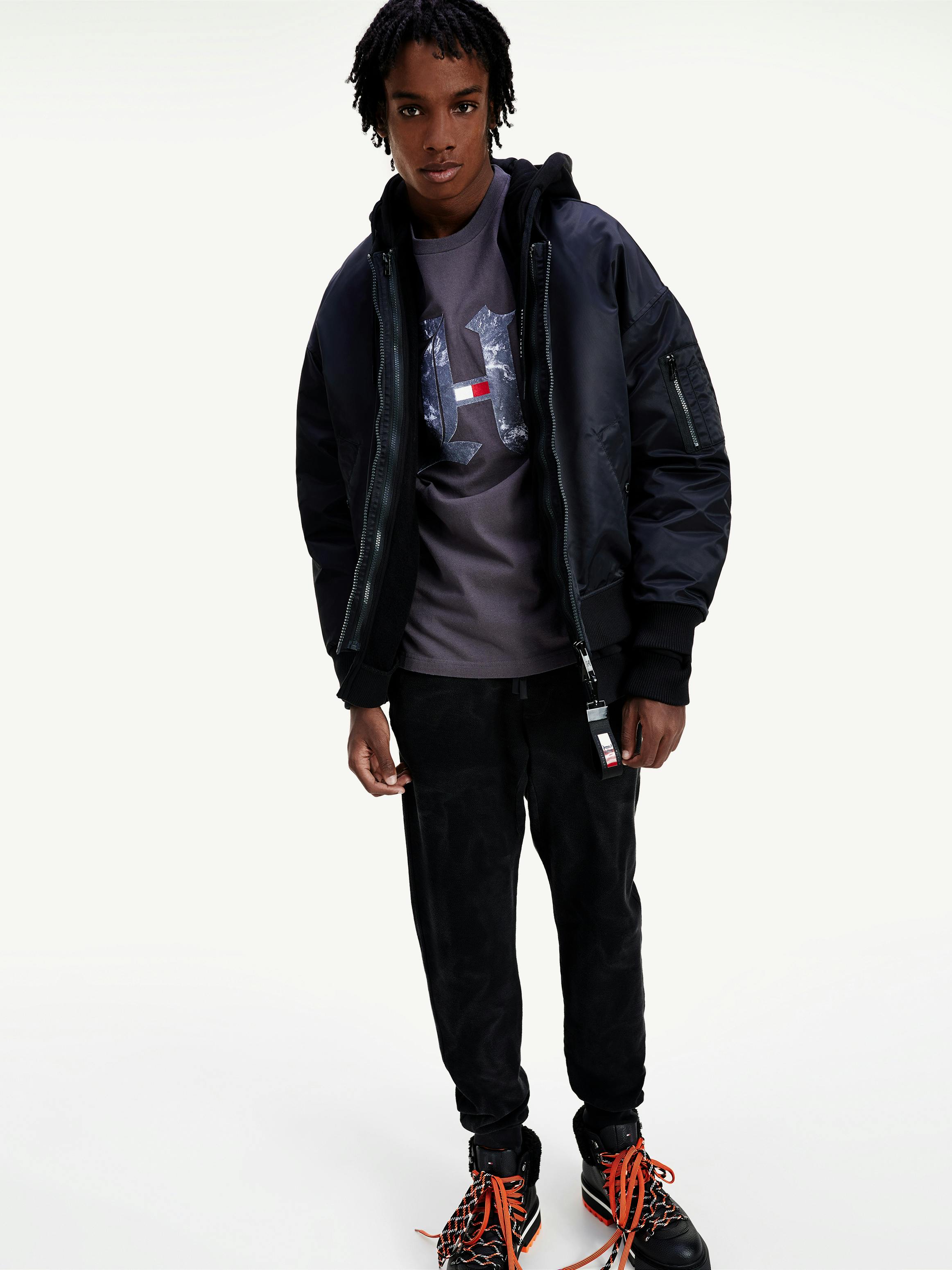 Lewis hamilton unisex cozy hooded bomber jacket Clearance