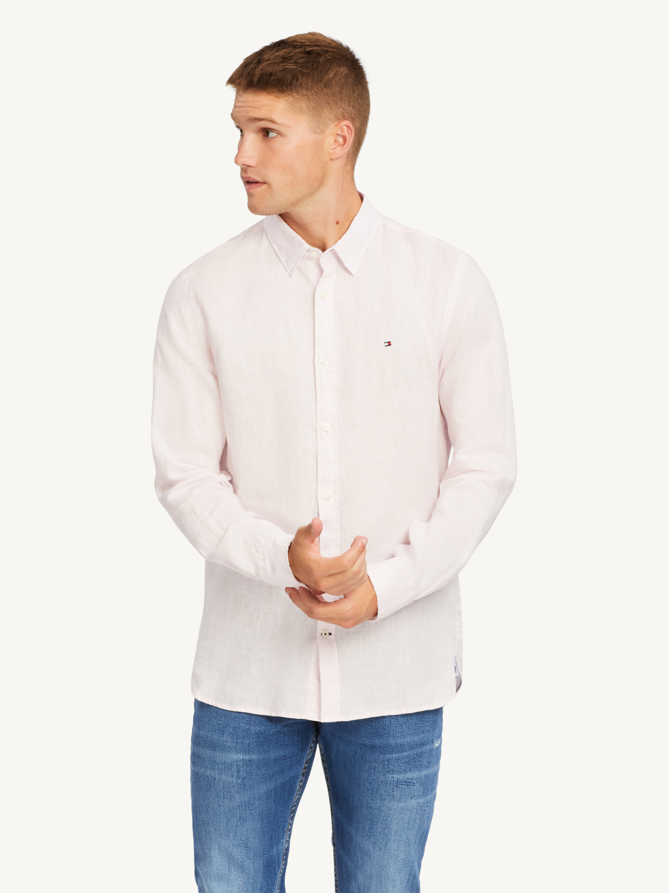 tommy hilfiger linen shirt mens