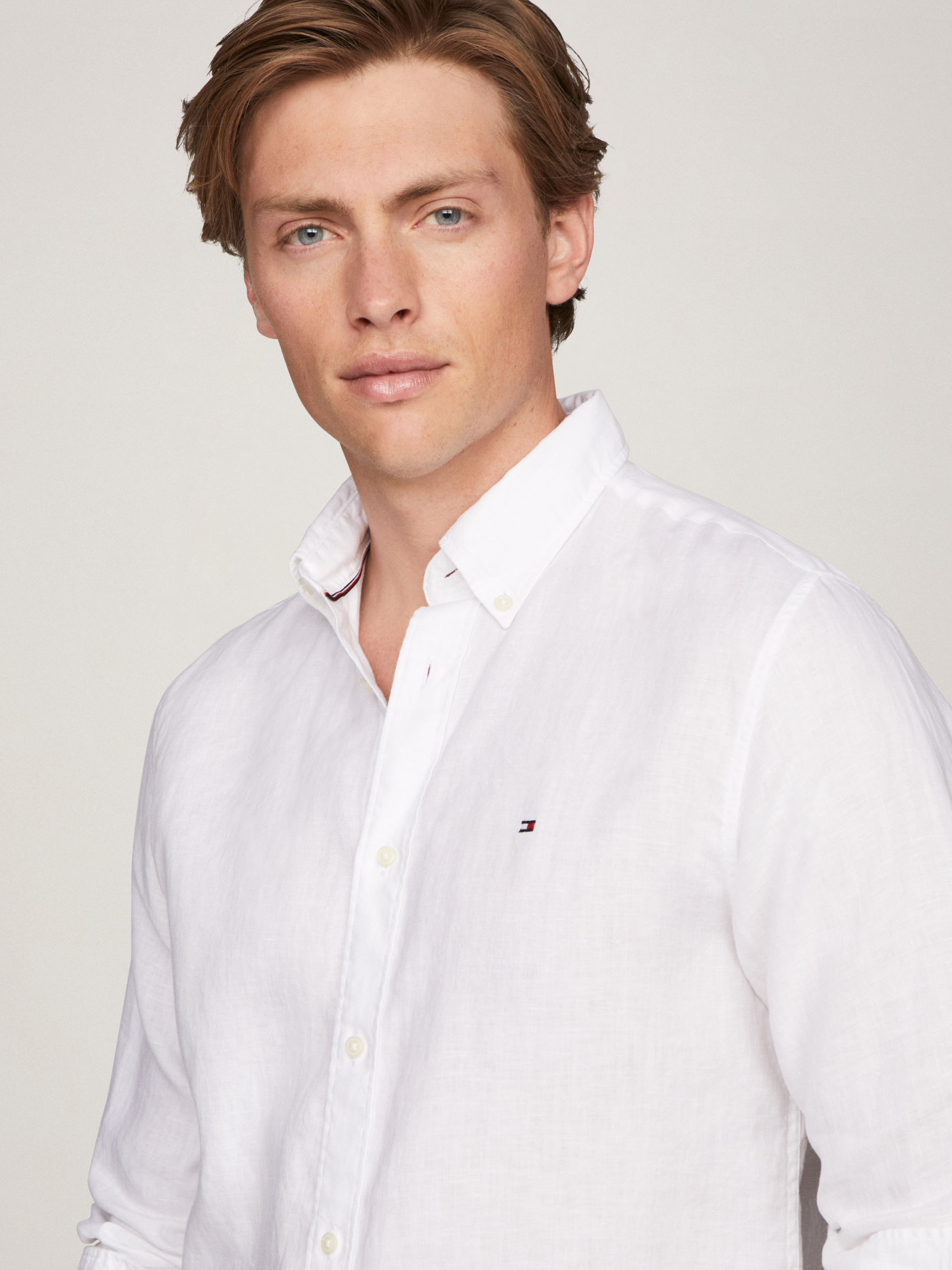Tommy hilfiger white linen shirt top