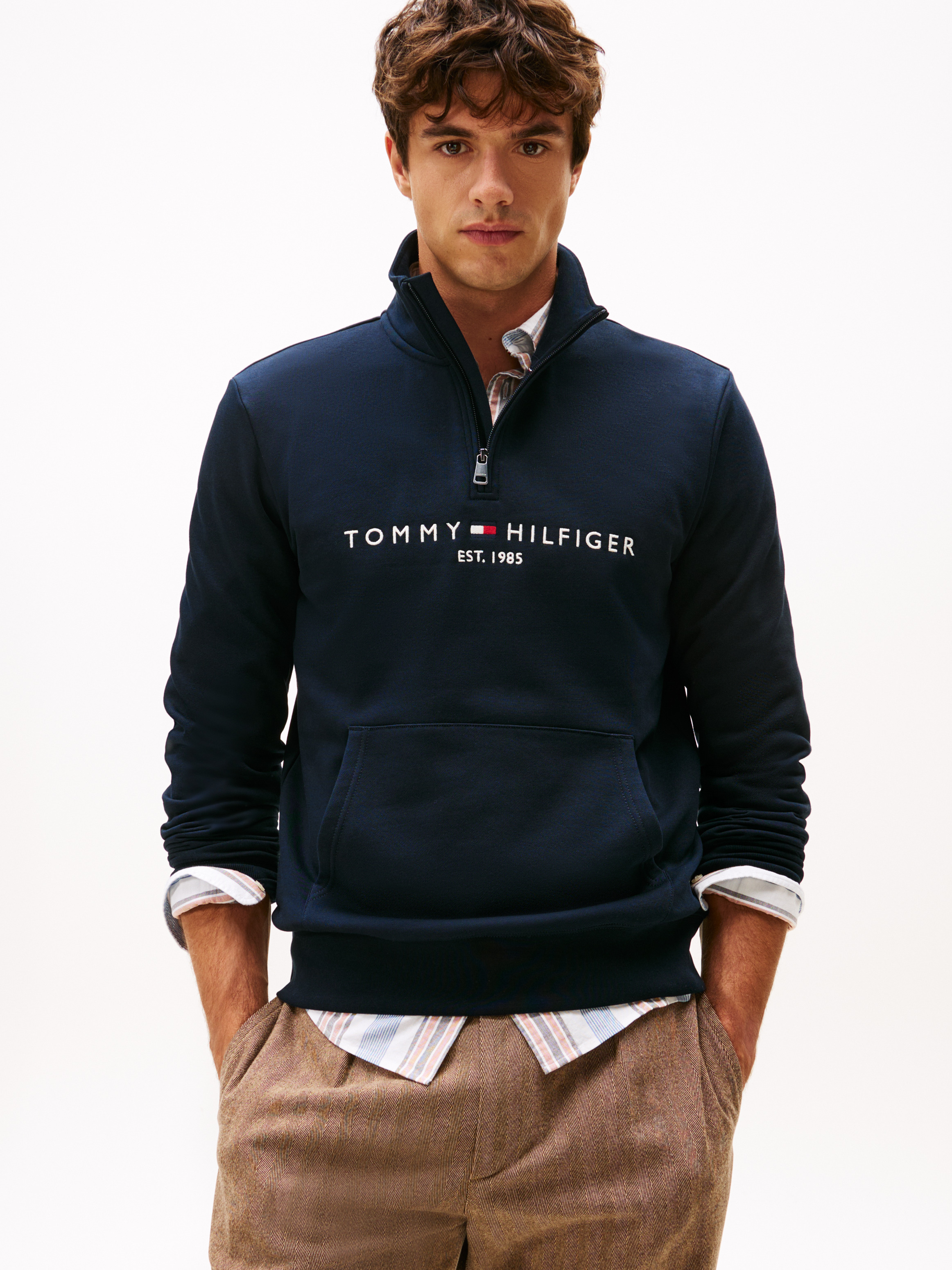 新作　BRIEFING LOGO MOCK NECK RELAXED XL Logo Mock Turtleneck Half-Zip Sweatshirt | Sweatshirts