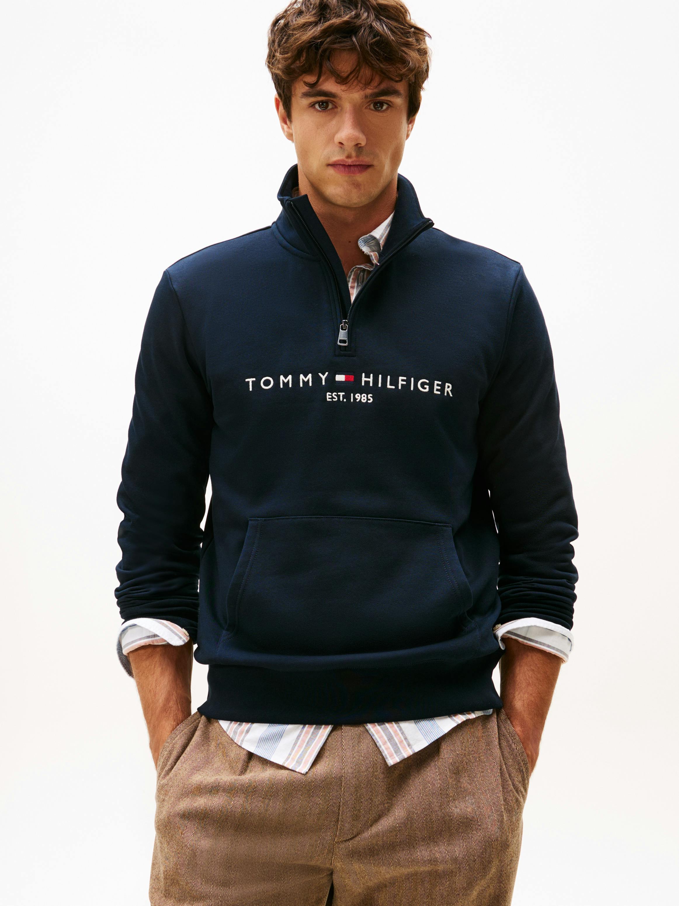 Clothing Tommy Hilfiger Core C Zip Hoodie Tommy Hilfiger Logo Tape
