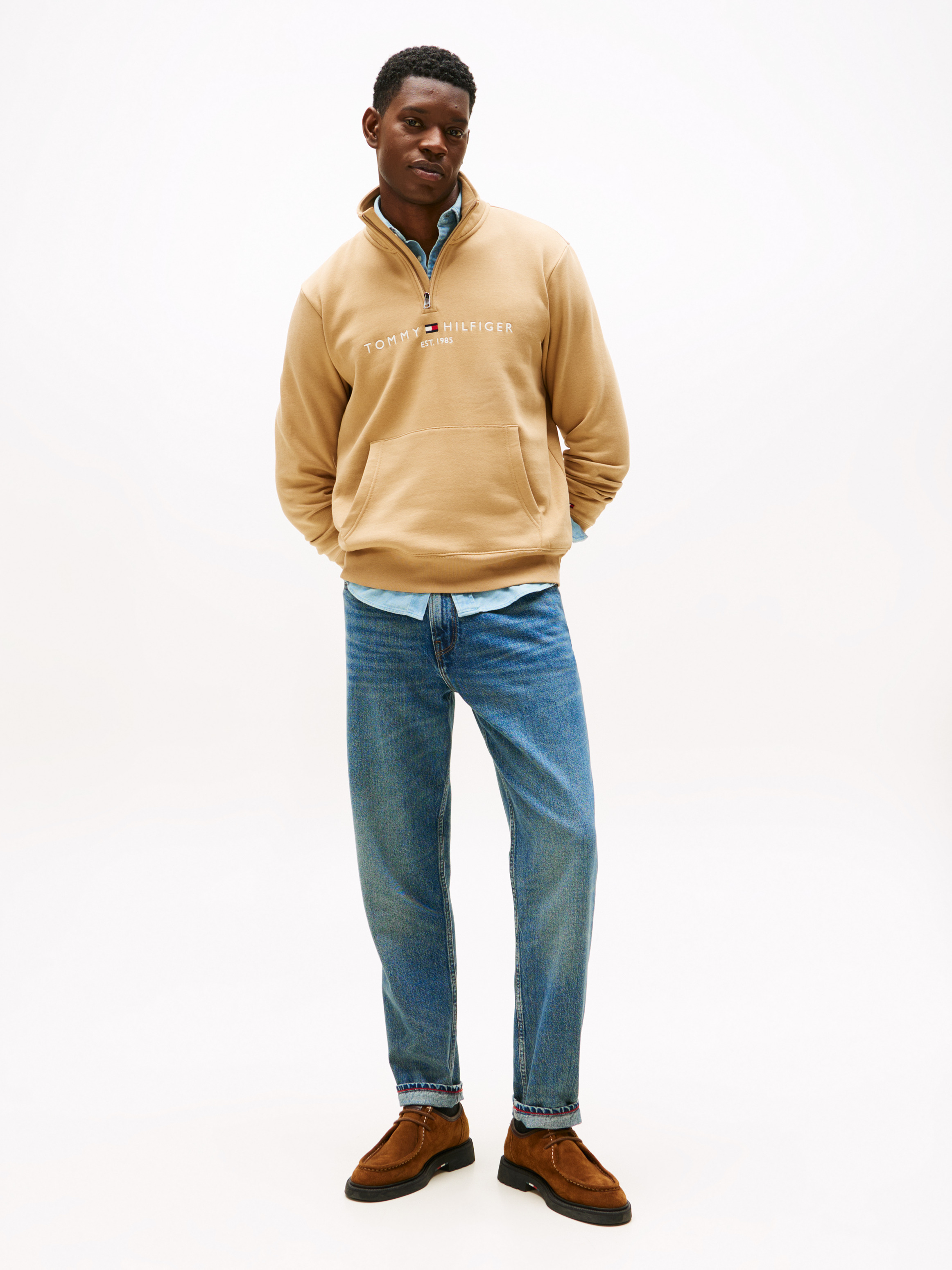 Logo Mock Turtleneck Half-Zip Sweatshirt | Sweatshirts & Hoodies