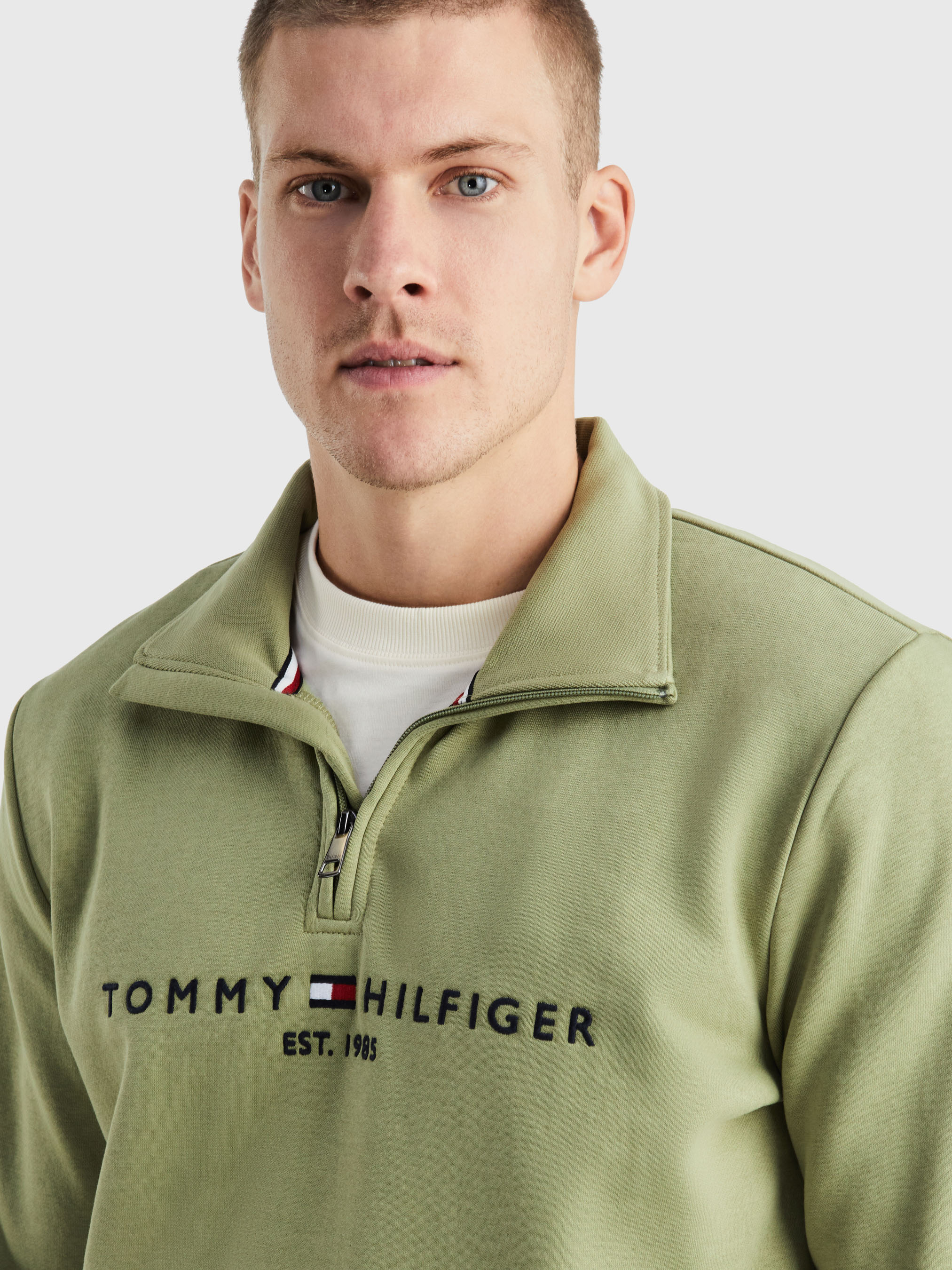 Logo Mock Turtleneck Half-Zip Sweatshirt | Sweatshirts