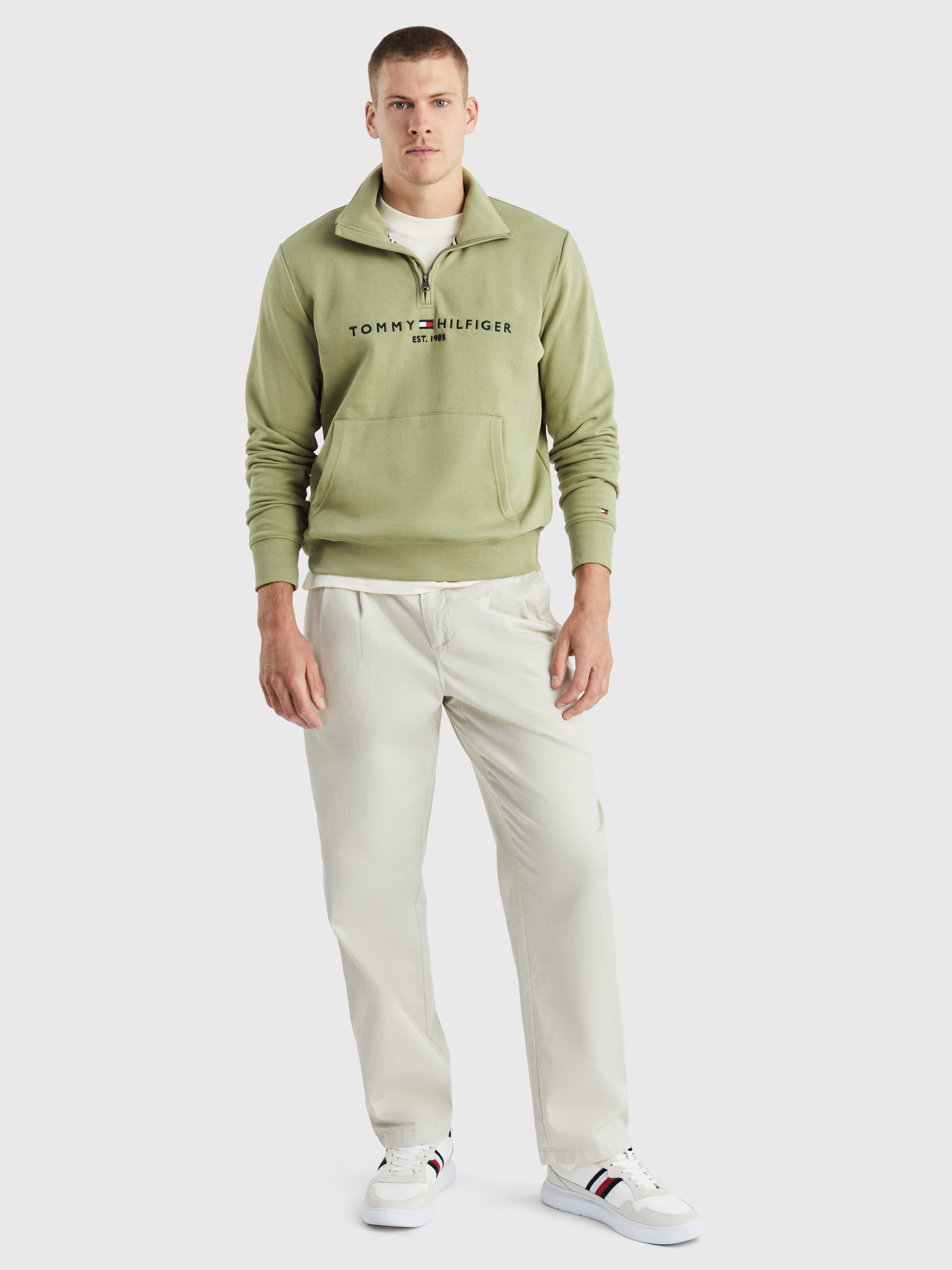 Logo Mock Turtleneck Half-Zip Sweatshirt | Sweatshirts