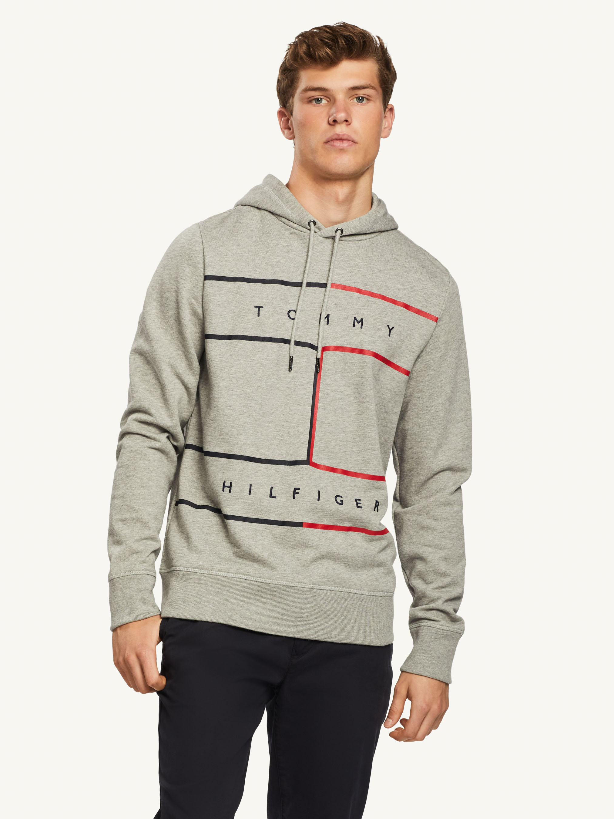 Tommy hilfiger fleece hot sale flag hoodie