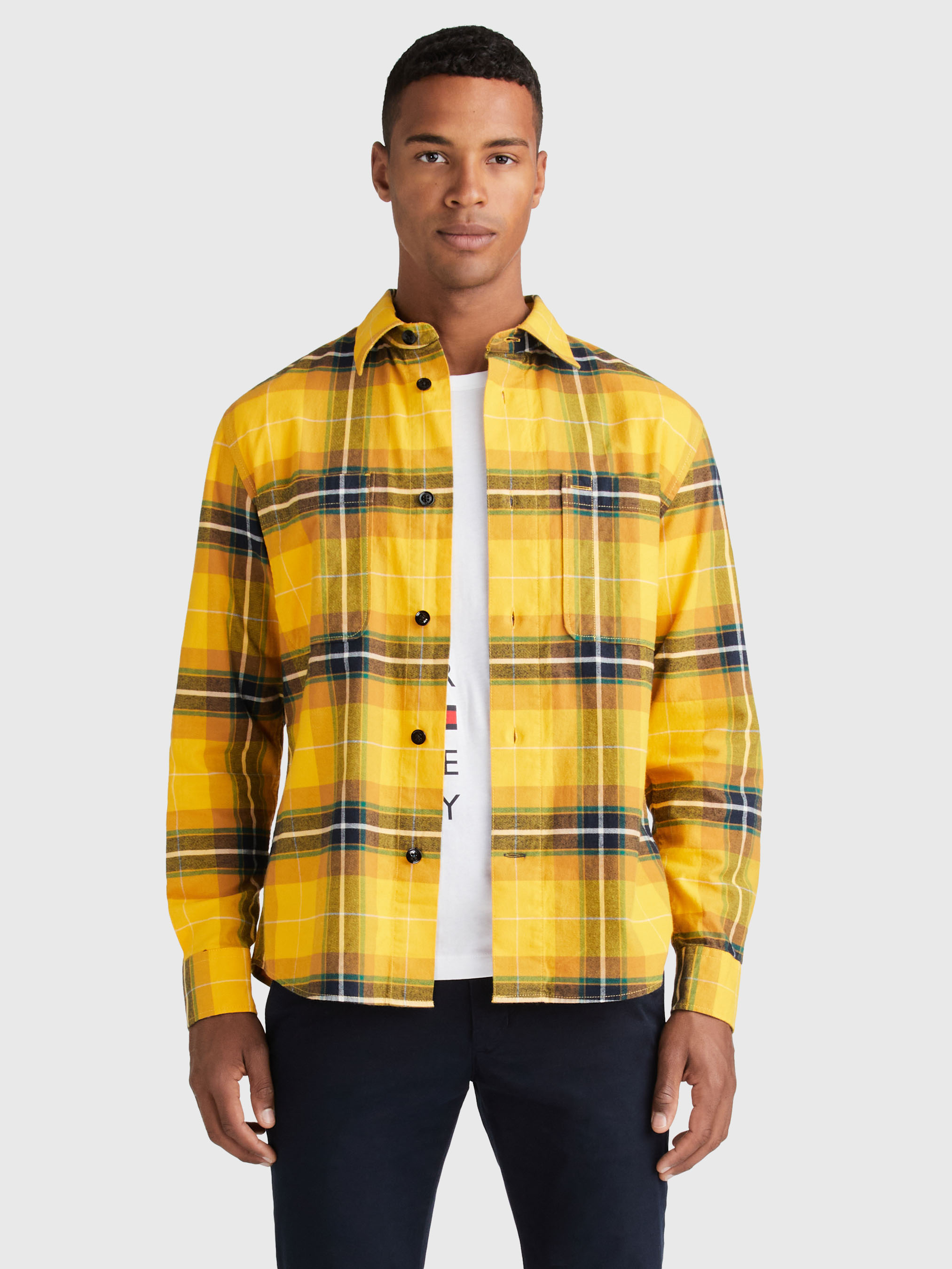 Black and yellow tommy 2025 hilfiger shirt