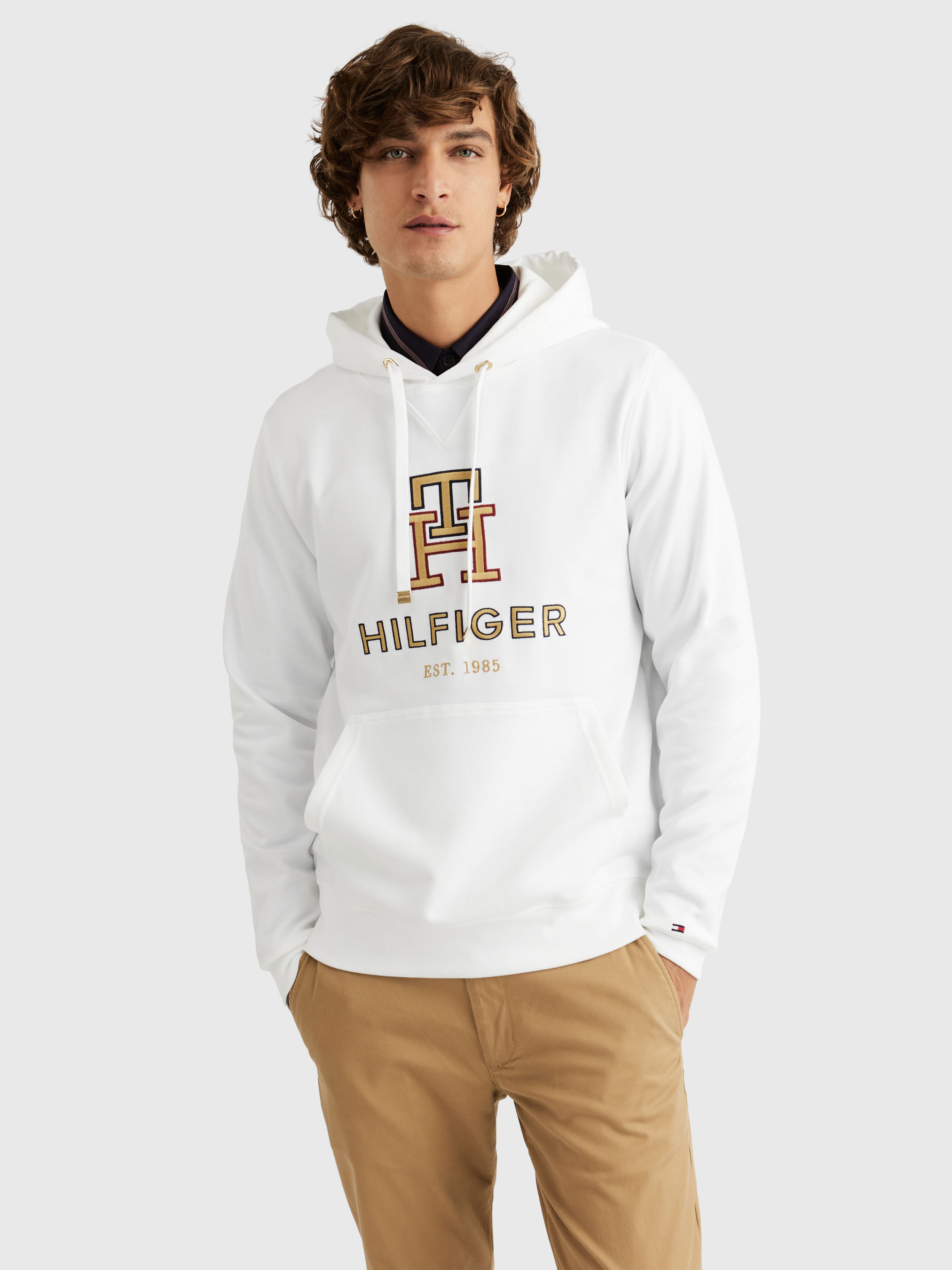 Grey hoodie store tommy hilfiger