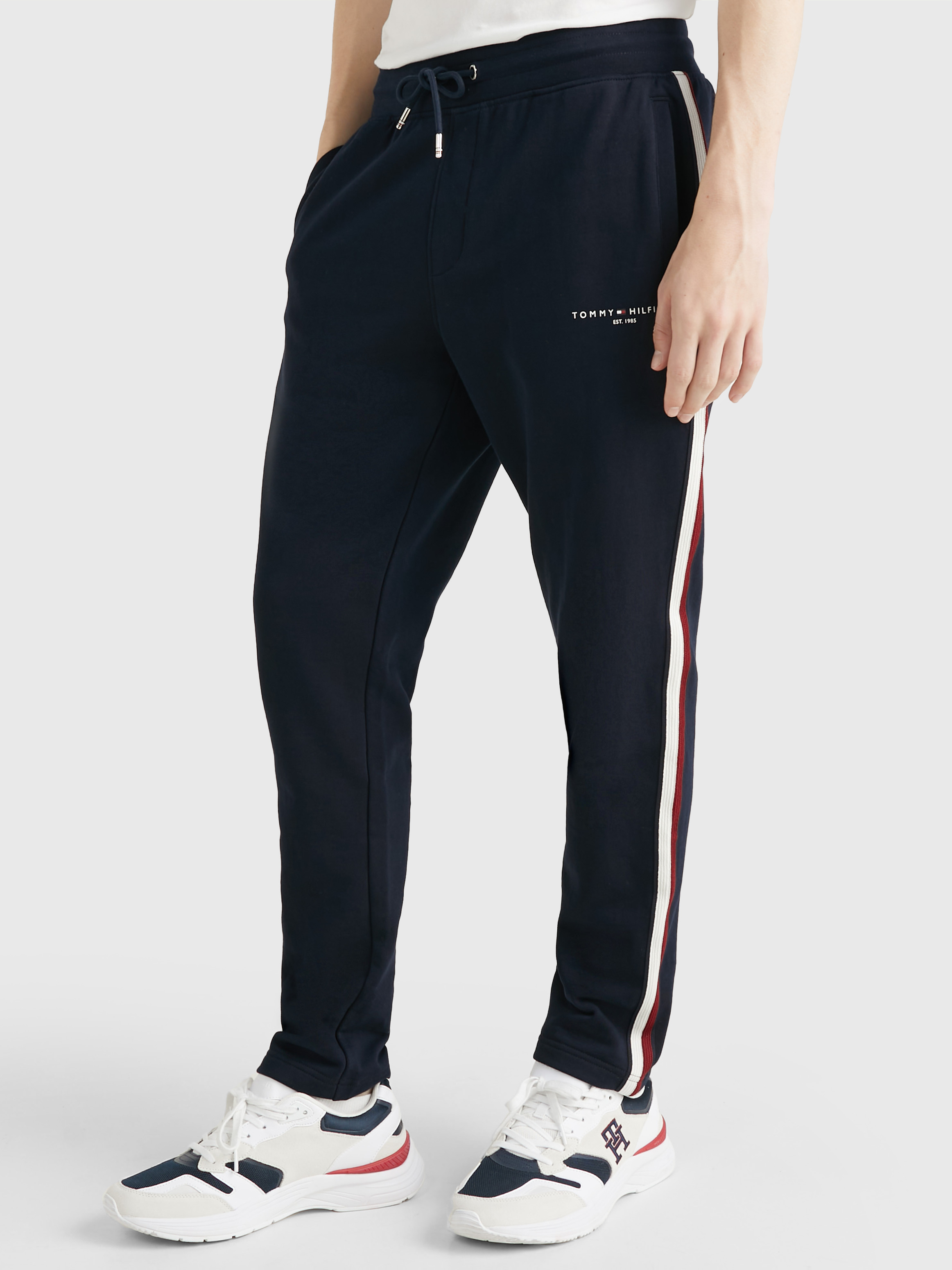 Tommy hilfiger grey track pants hot sale