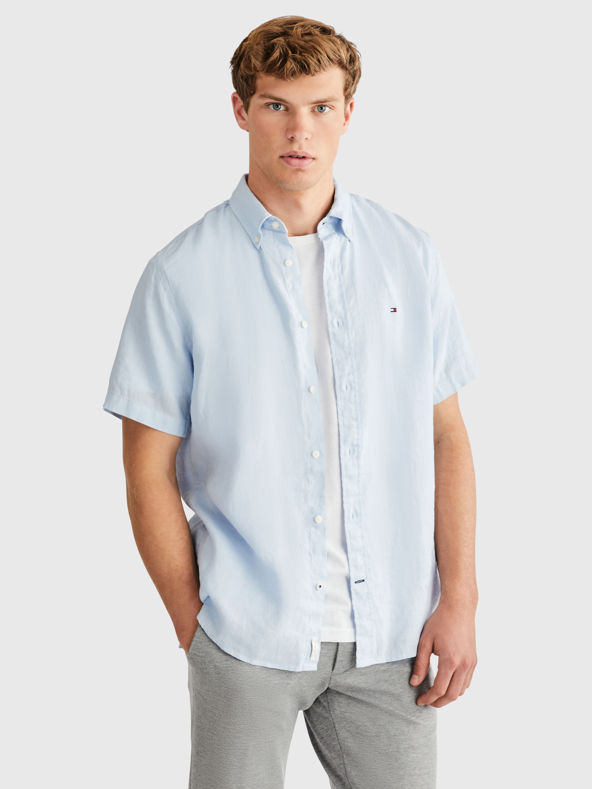Tommy hilfiger deals linen shirt