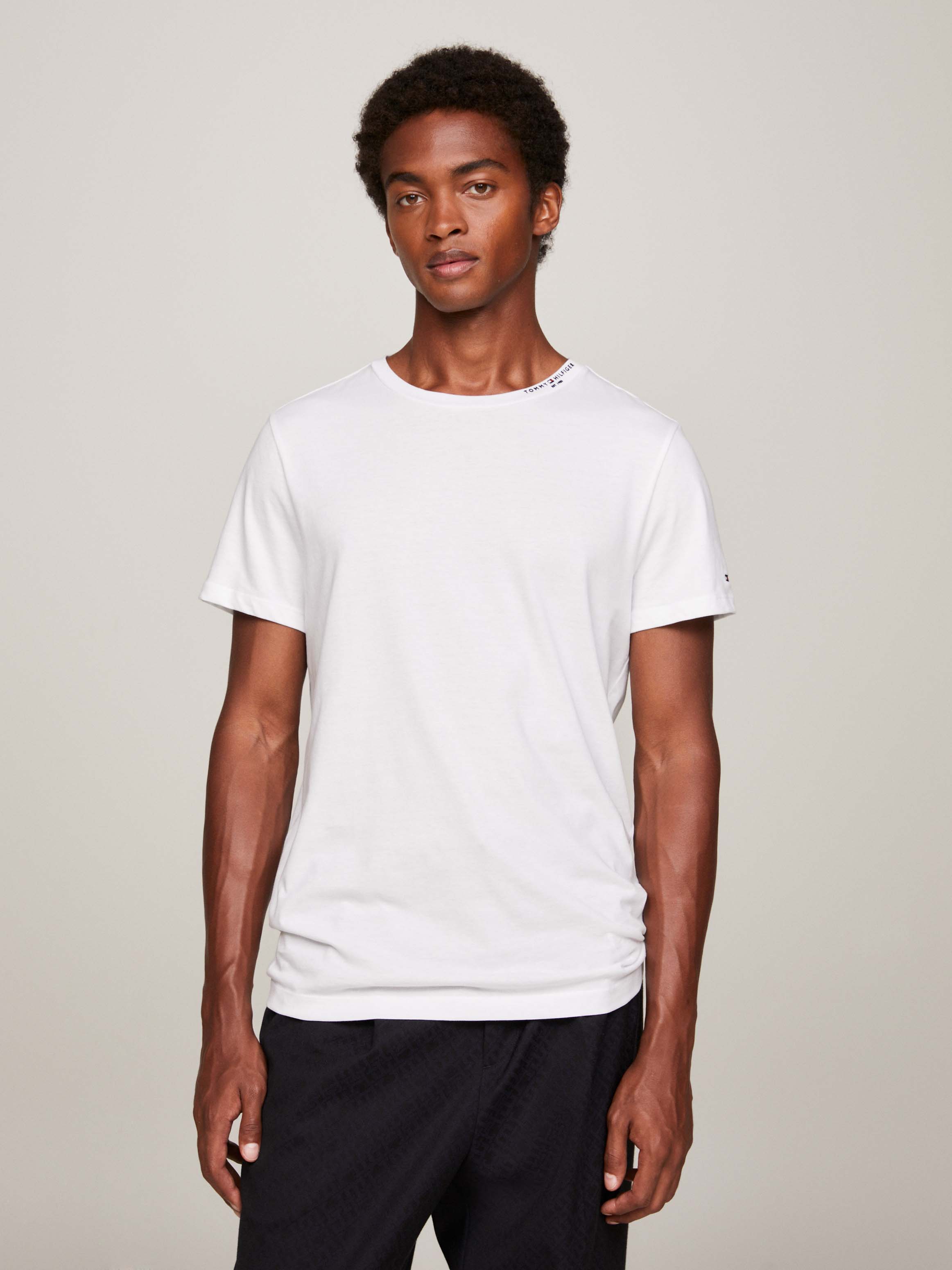 Mens white fitted t hot sale shirt