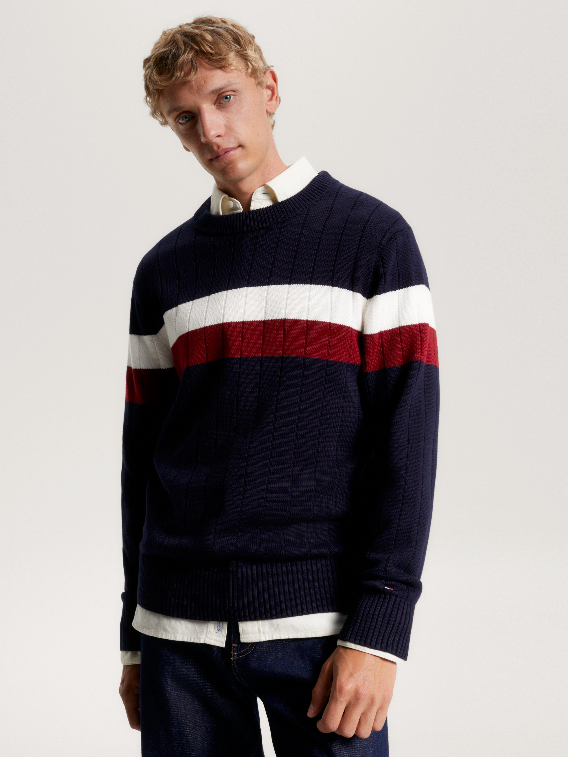 Tommy hilfiger clearance relaxed stripe sweatshirt