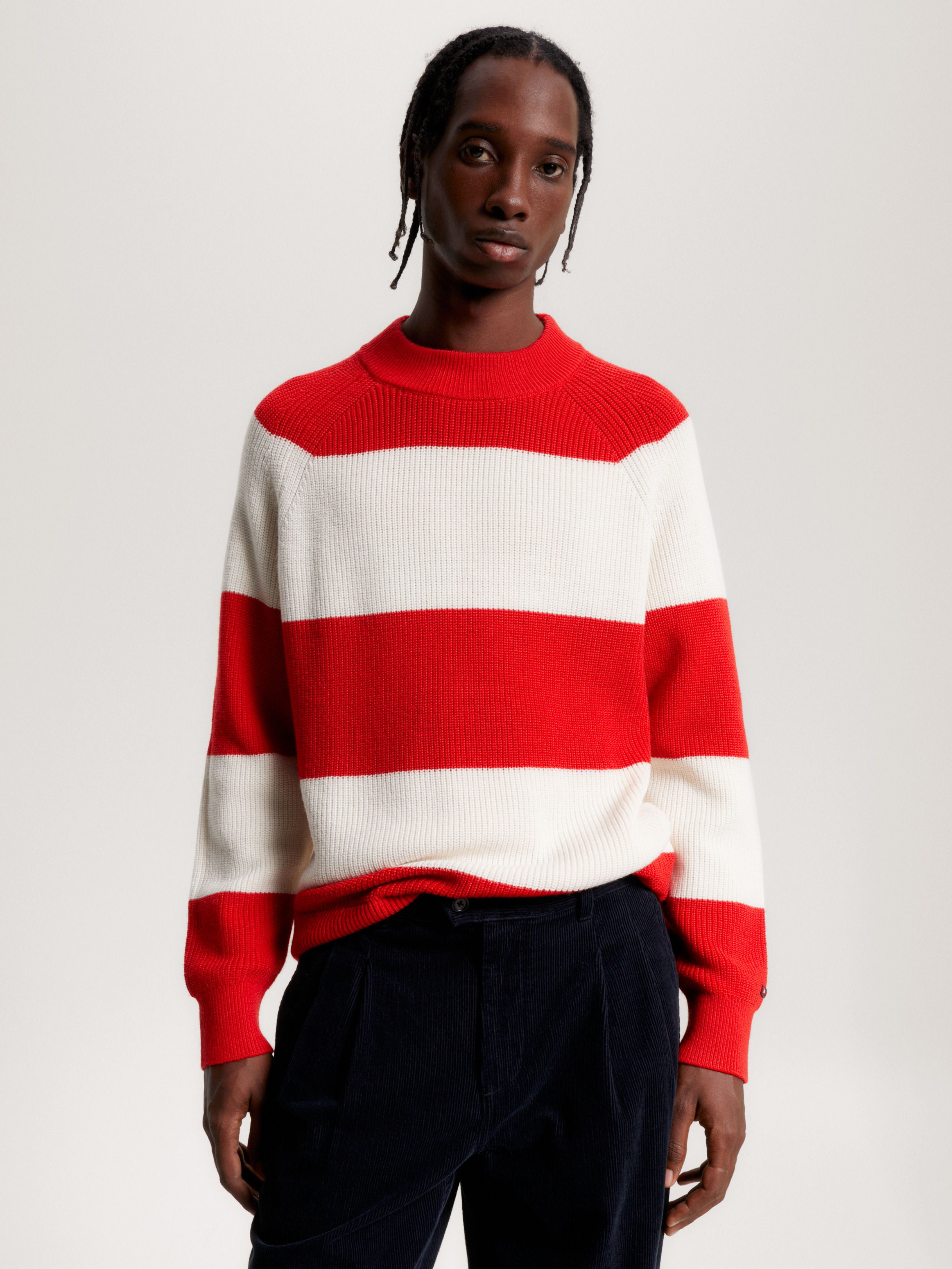 Colour Blocked Mock Turtleneck Relaxed Jumper Knitwear Tommy Hilfiger