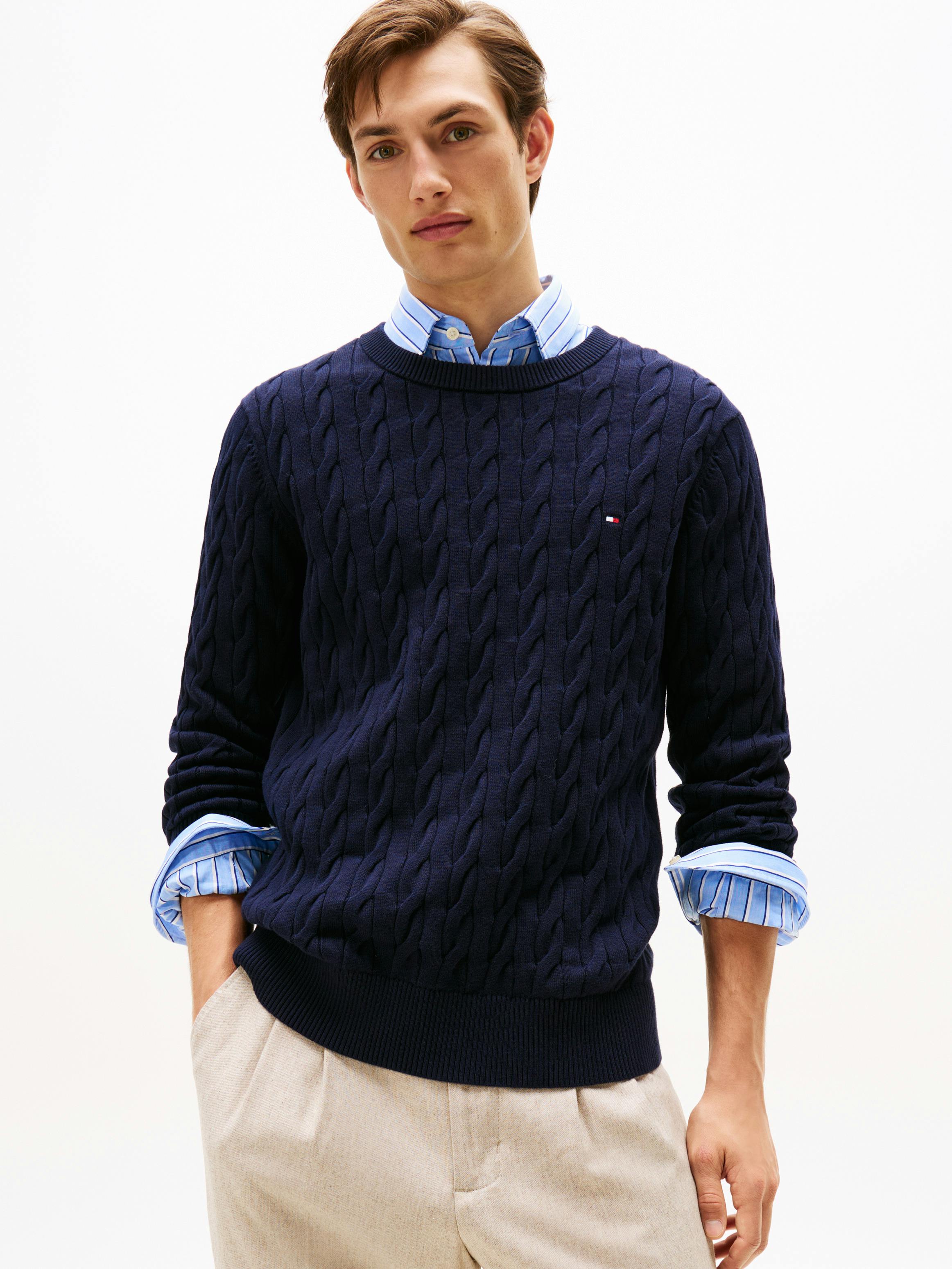 Classics Cable Knit Relaxed Fit Jumper Knitwear Tommy Hilfiger