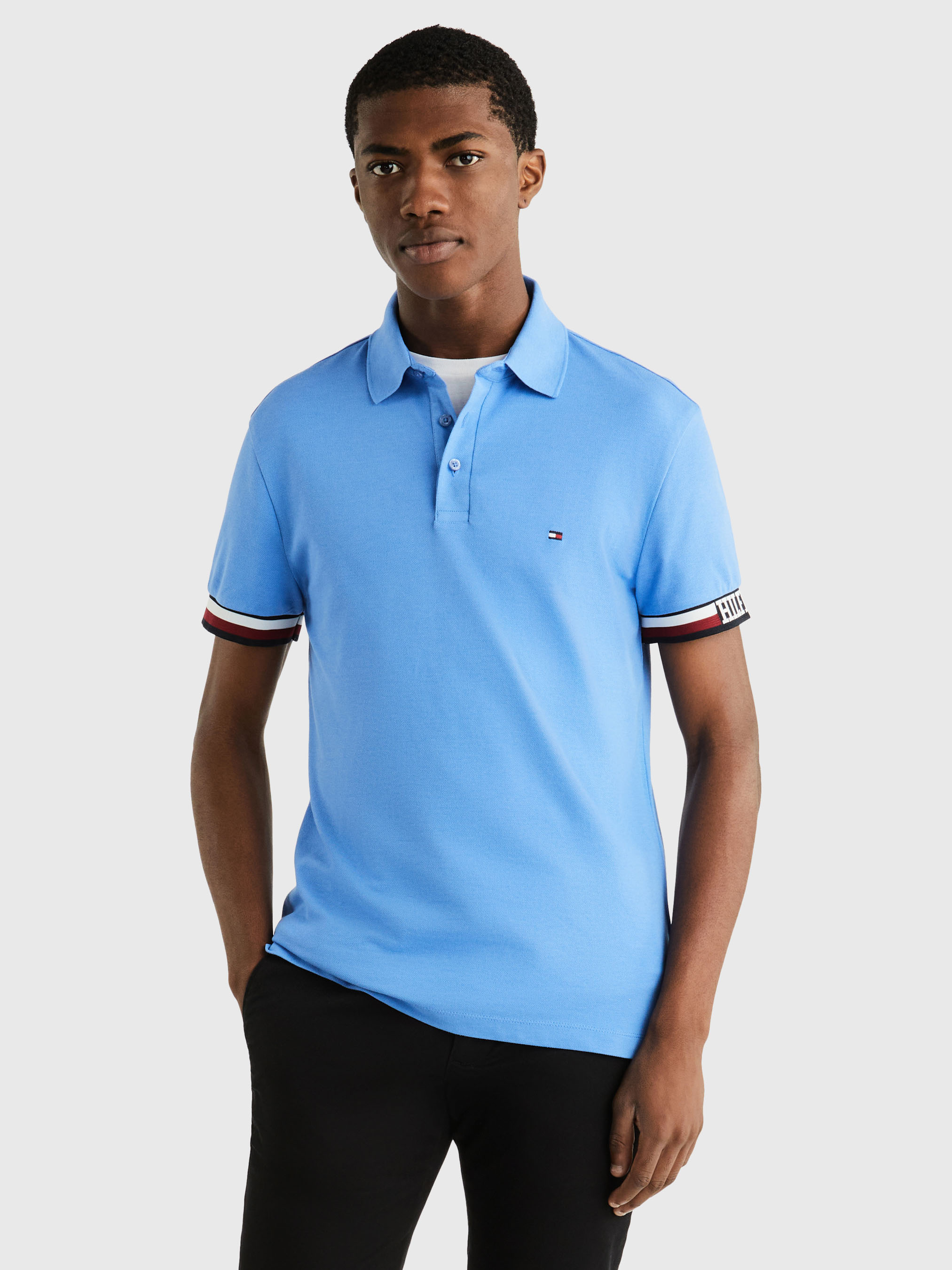 Monotype Flag Cuff Slim Polo | Polos | Tommy Hilfiger