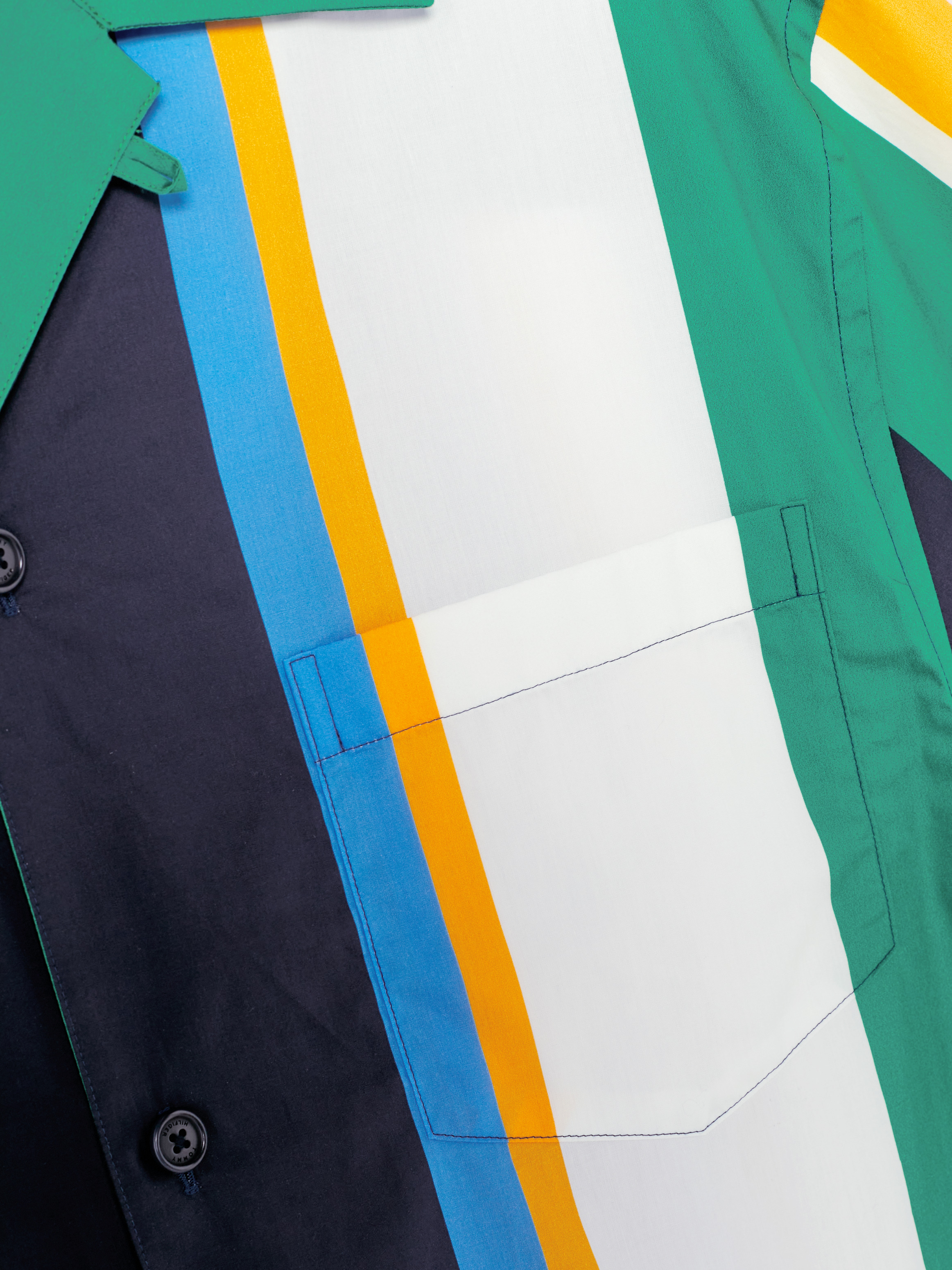 TH Monogram Colour-Blocked Cuban Collar Classic Shirt