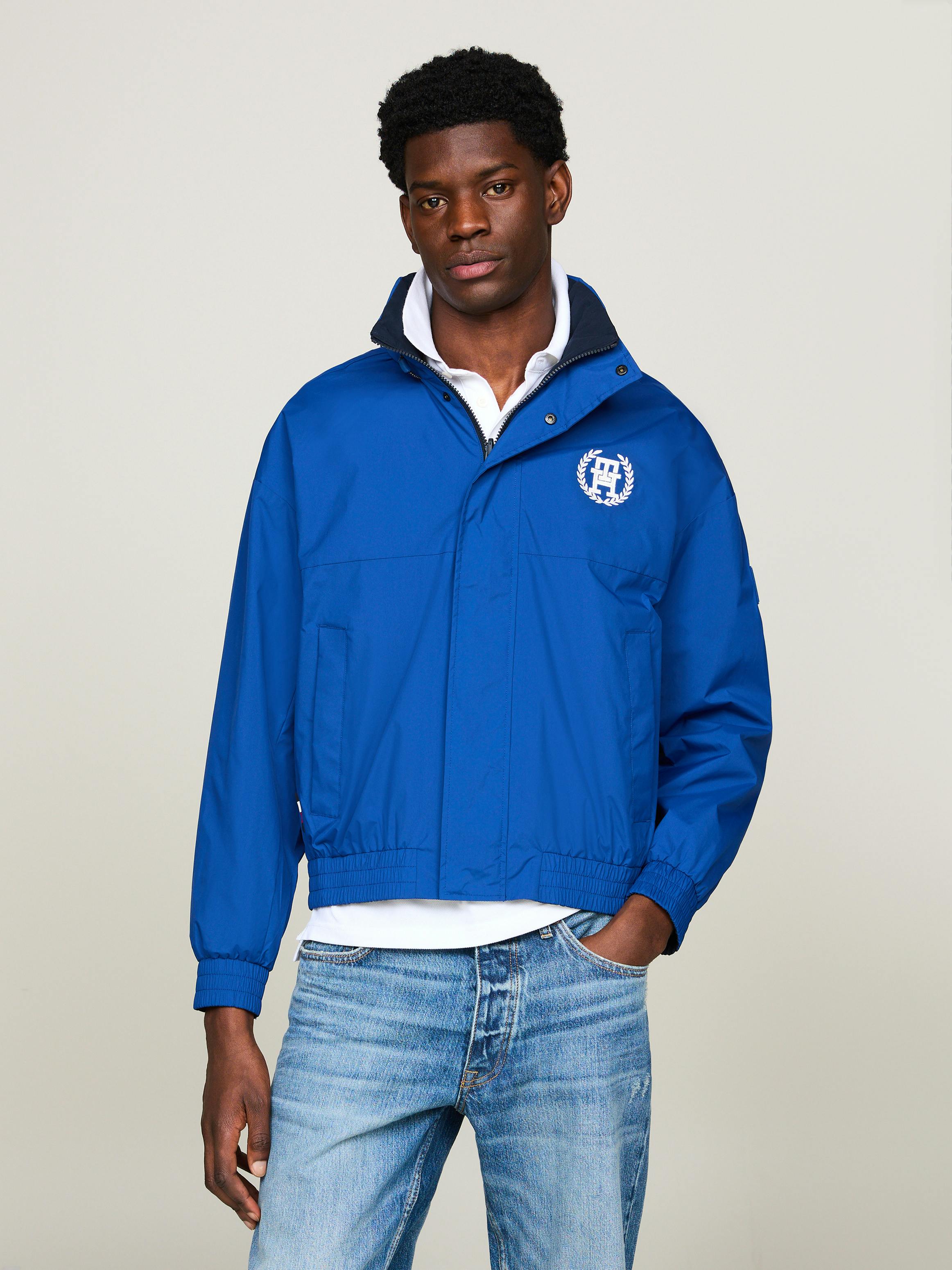 Stand Collar Water Resistant Reversible Windbreaker Jacket | Coats 