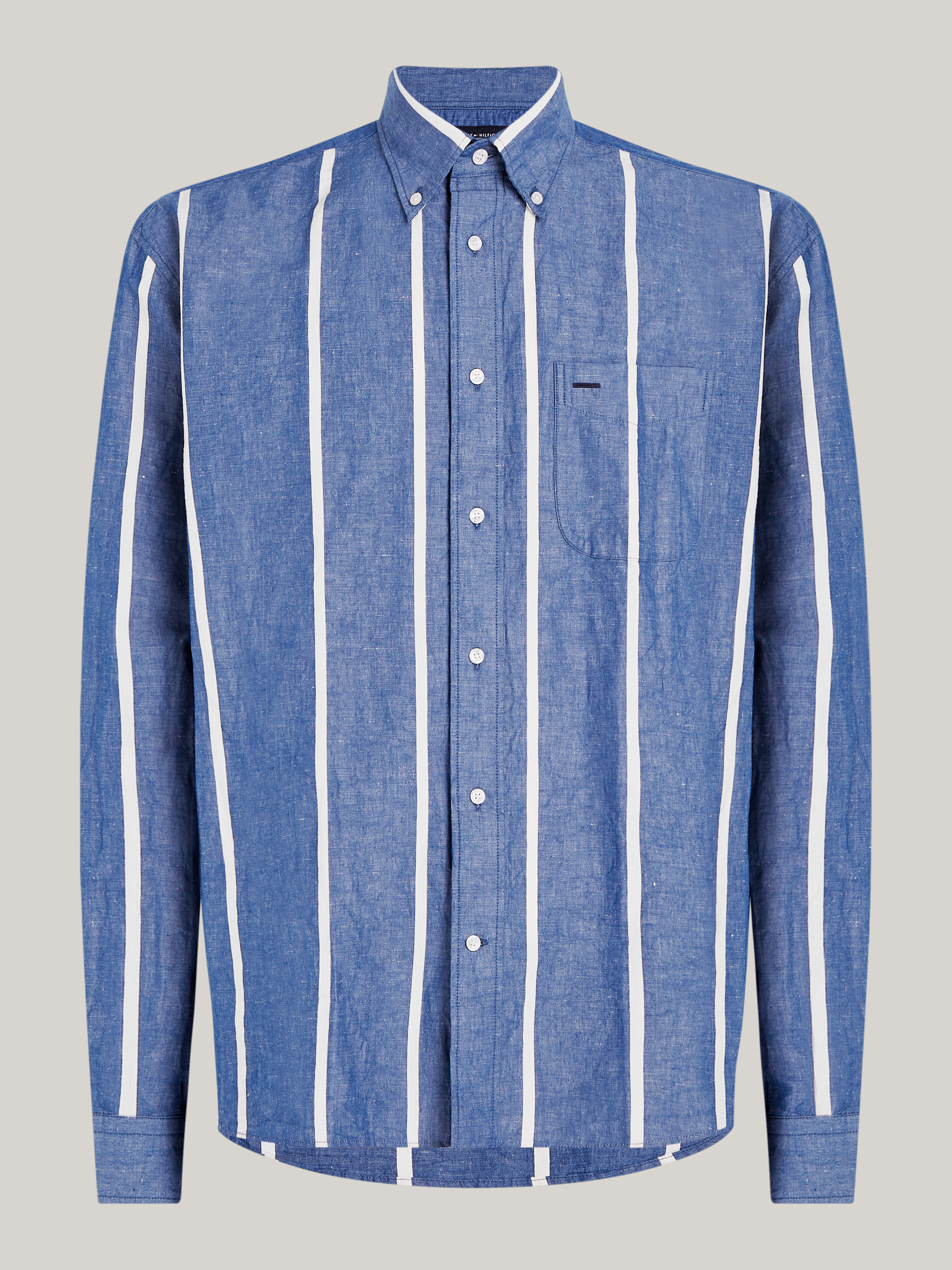 Vertical Stripe Regular Linen Shirt | Shirts | Tommy Hilfiger