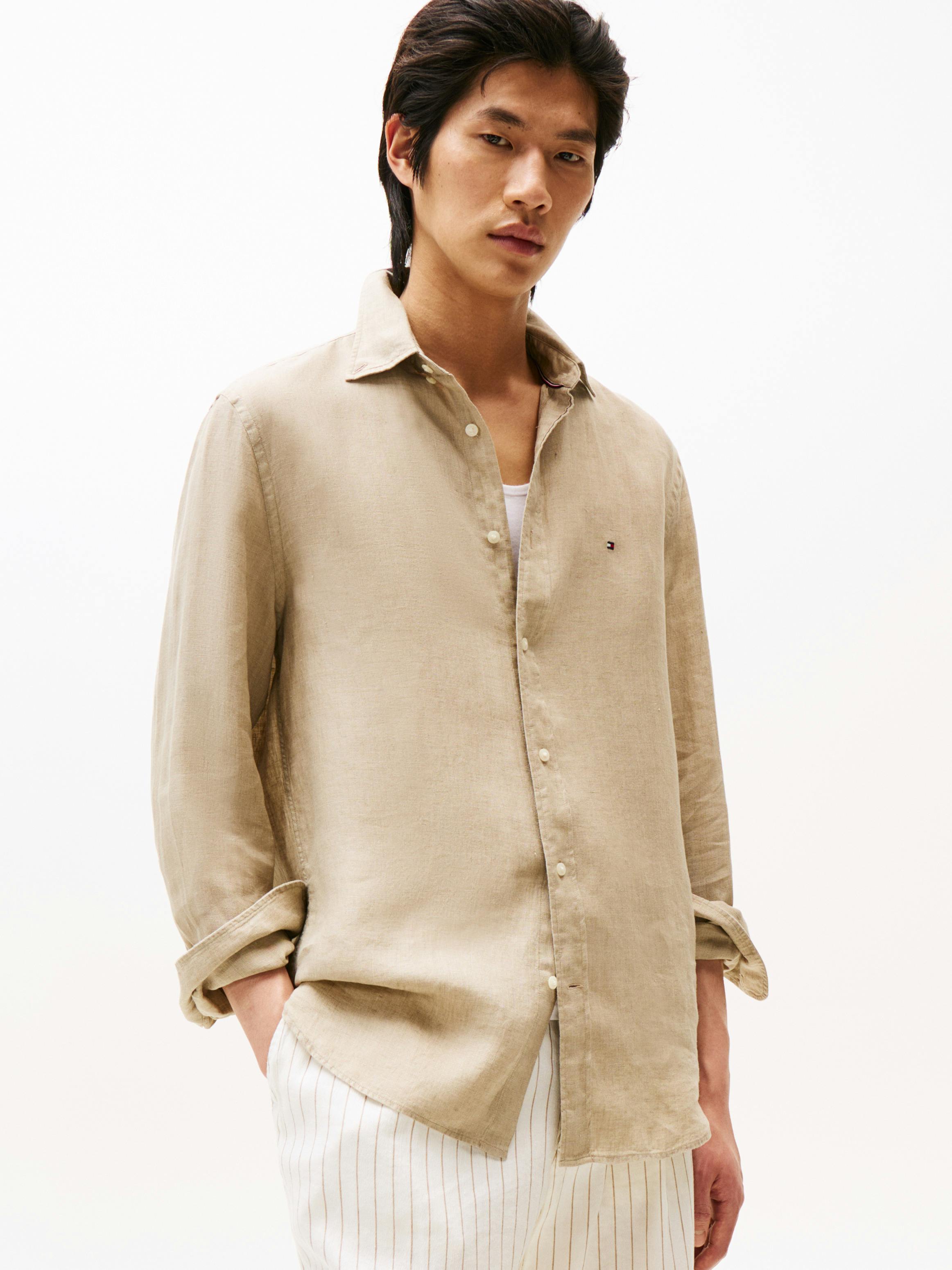 Regular Fit Pure Linen Shirt Shirts Sportswear