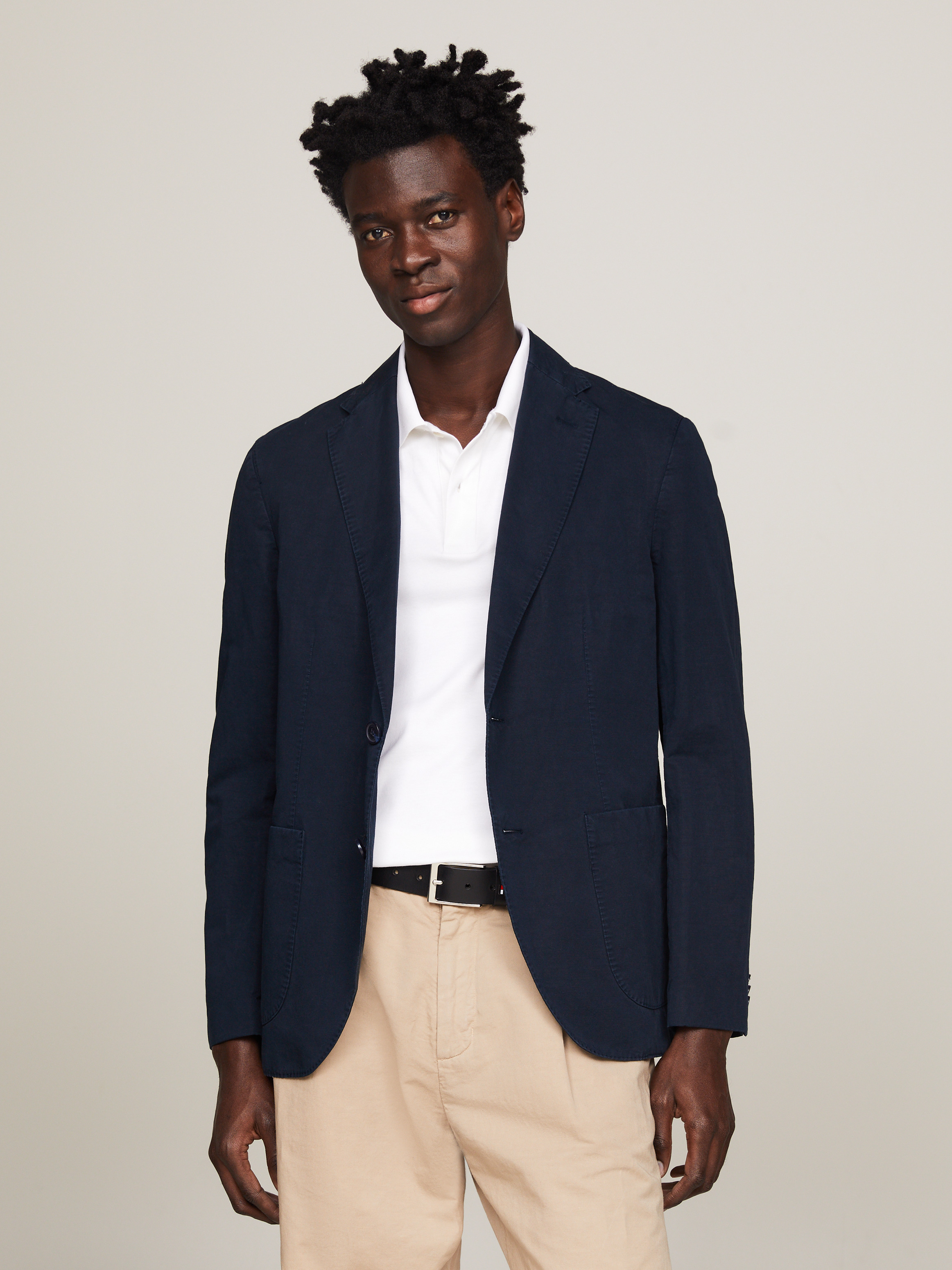 Single Breasted Garment Dyed Linen Blazer Coats Jackets Tommy Hilfiger