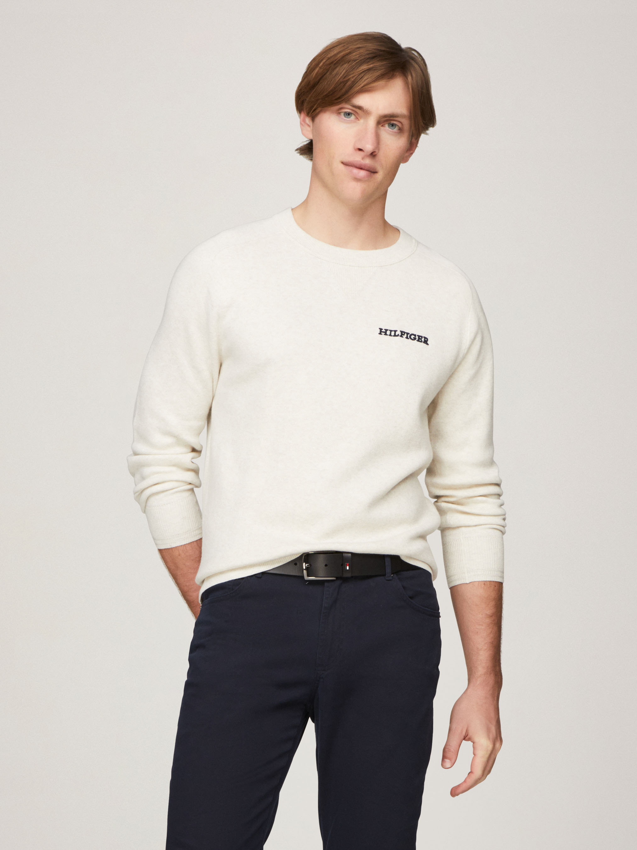 White speckled sweater sales