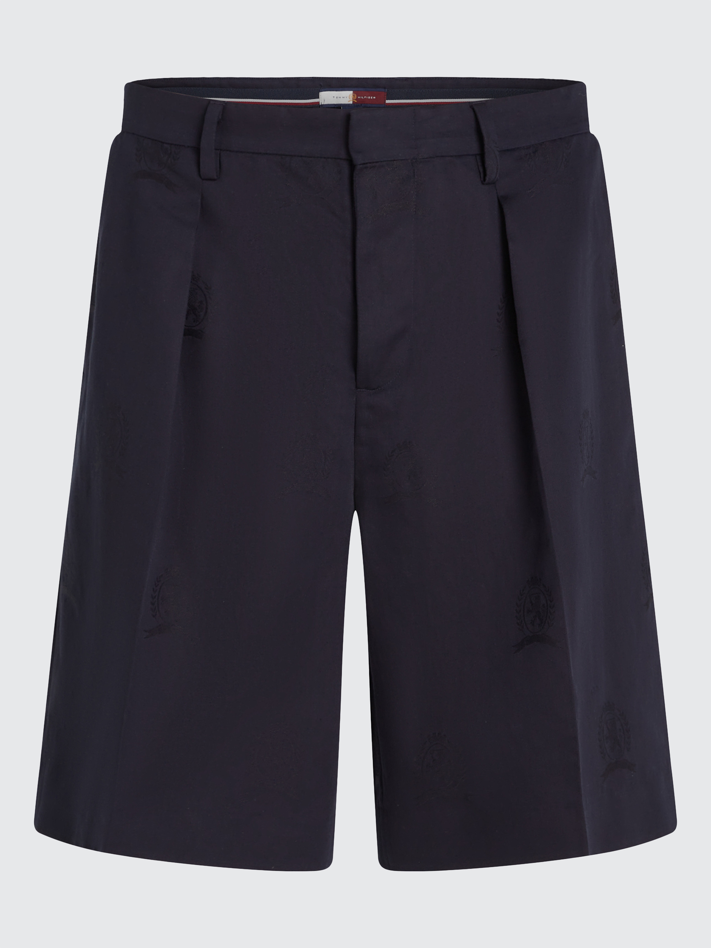 Crest Embroidery Wide Leg Chino Linen Shorts | Shorts