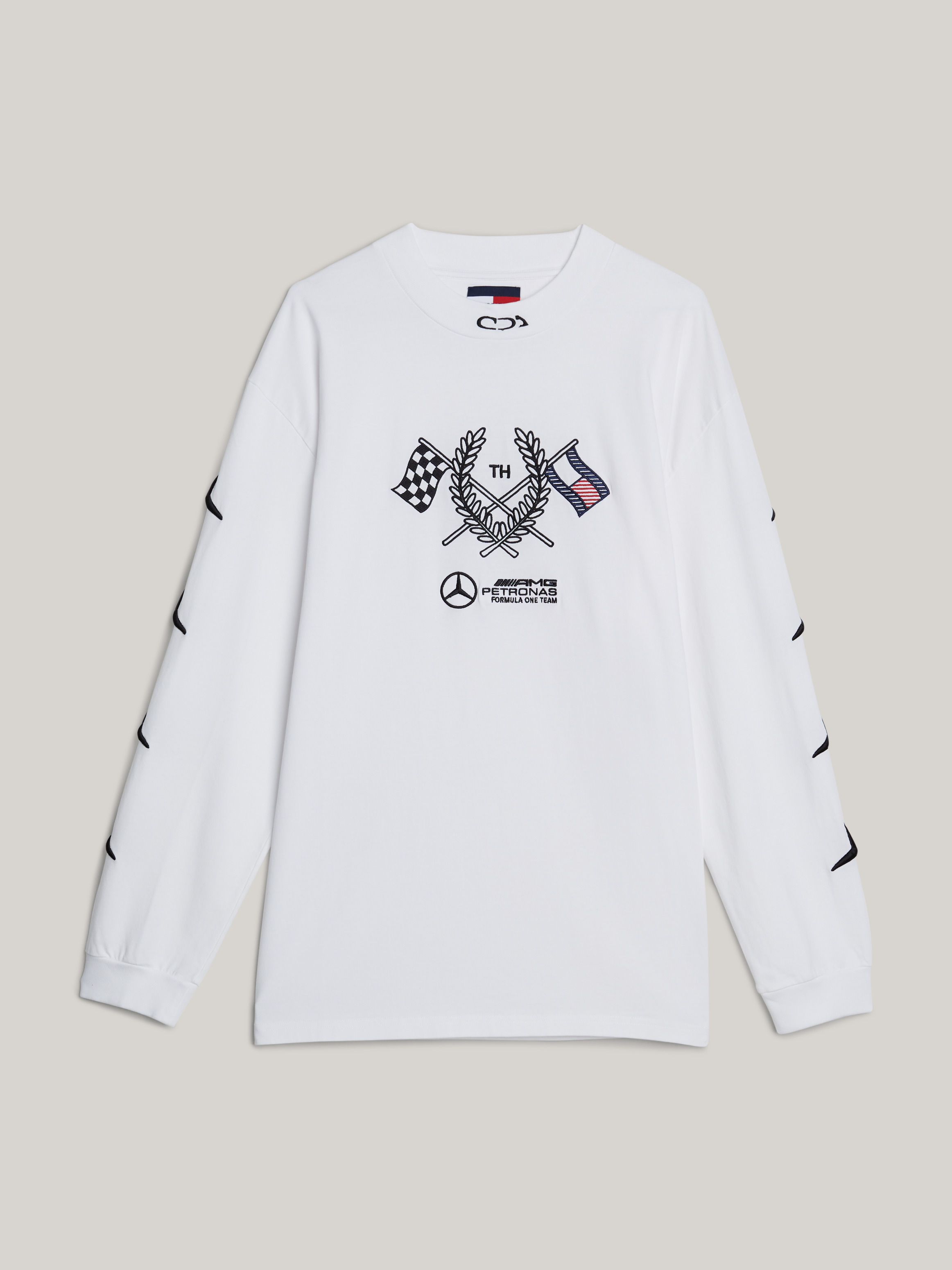 Tommy x Mercedes F1 x CR Logo Long Sleeve T-Shirt | T-Shirts