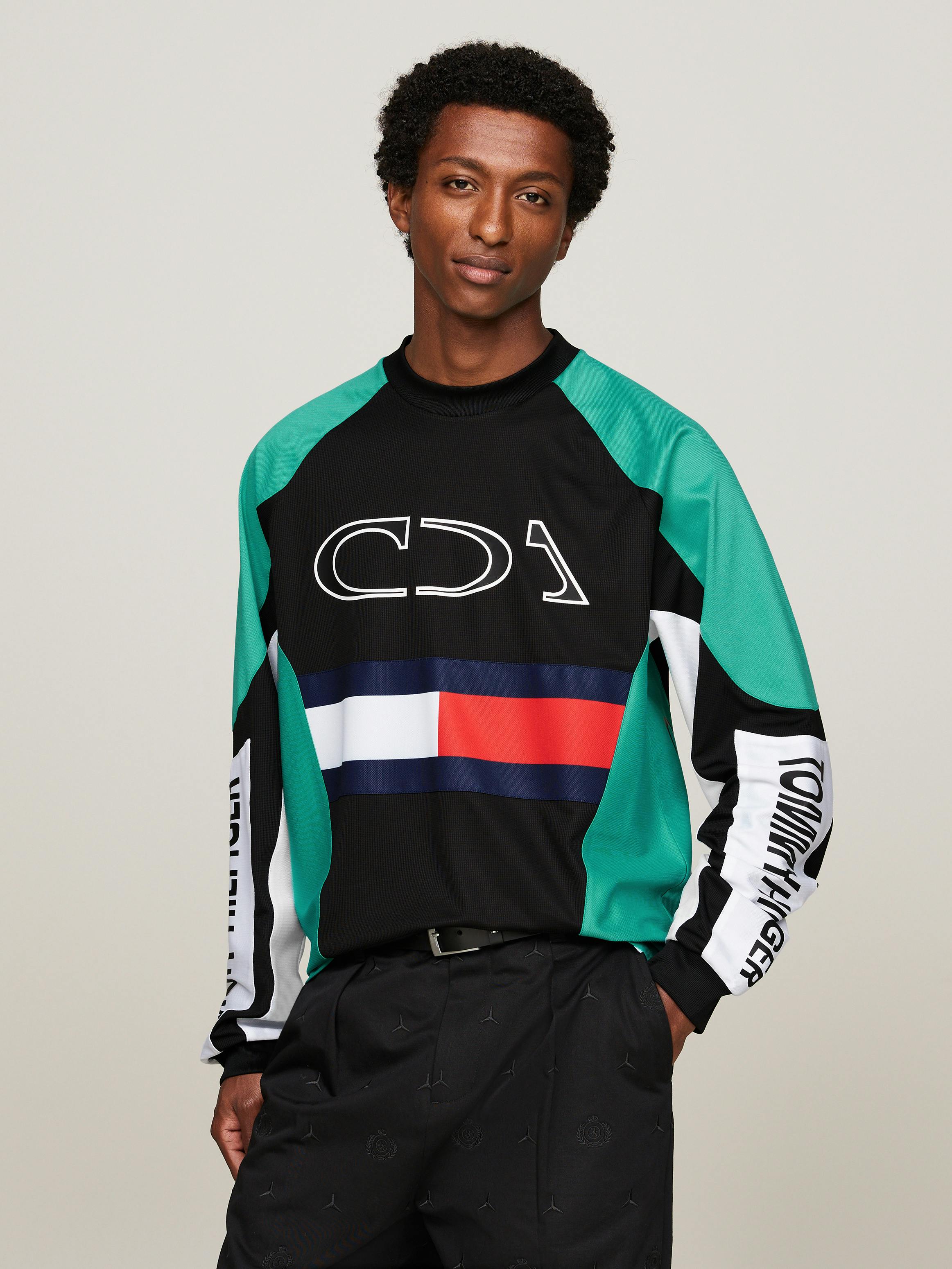 Tommy x Mercedes F1 x CR Colour-Blocked Motorsport Sweatshirt 