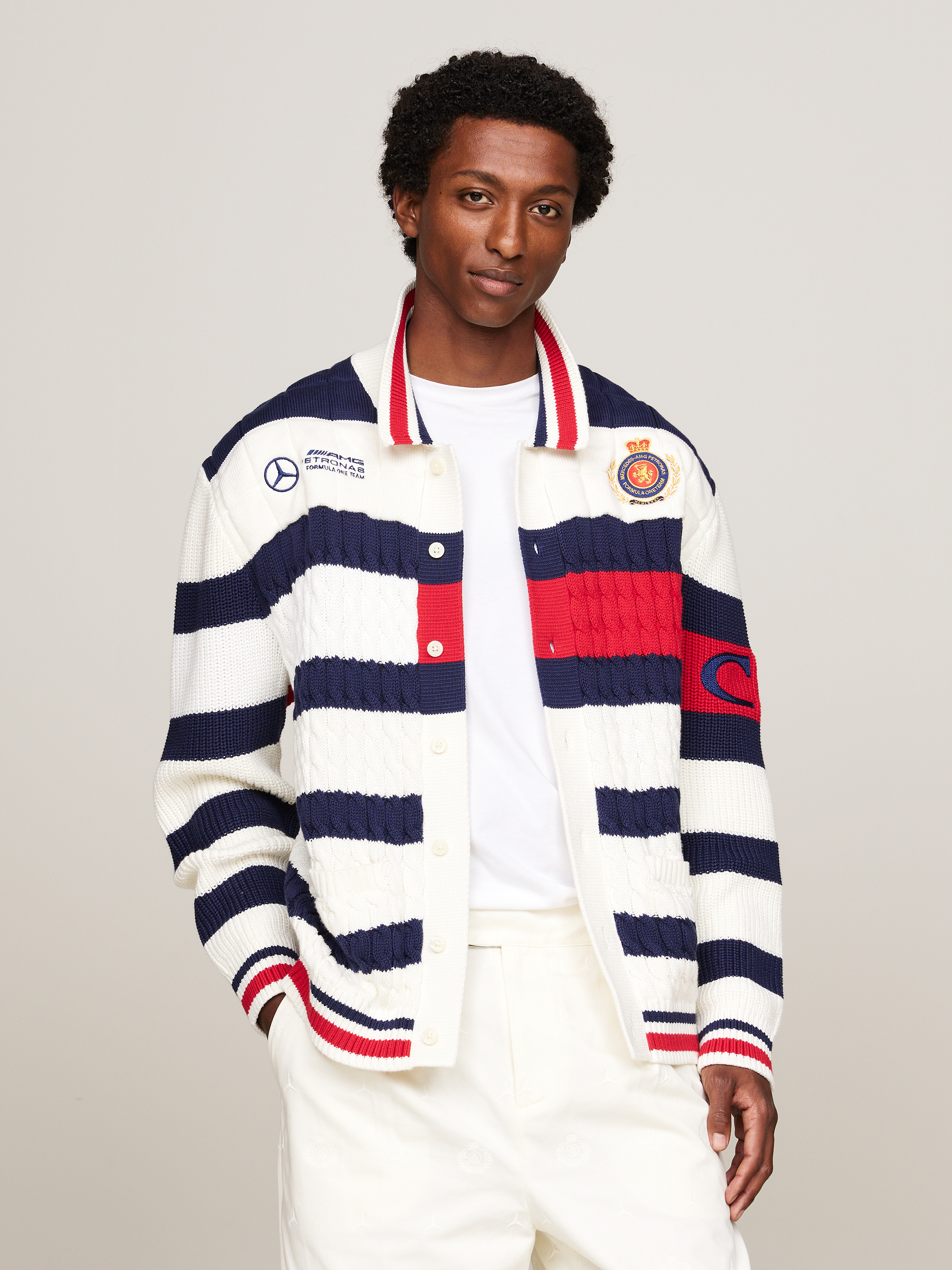 Tommy x Mercedes F1 x CR Rugby Cardigan Knitwear Tommy Hilfiger