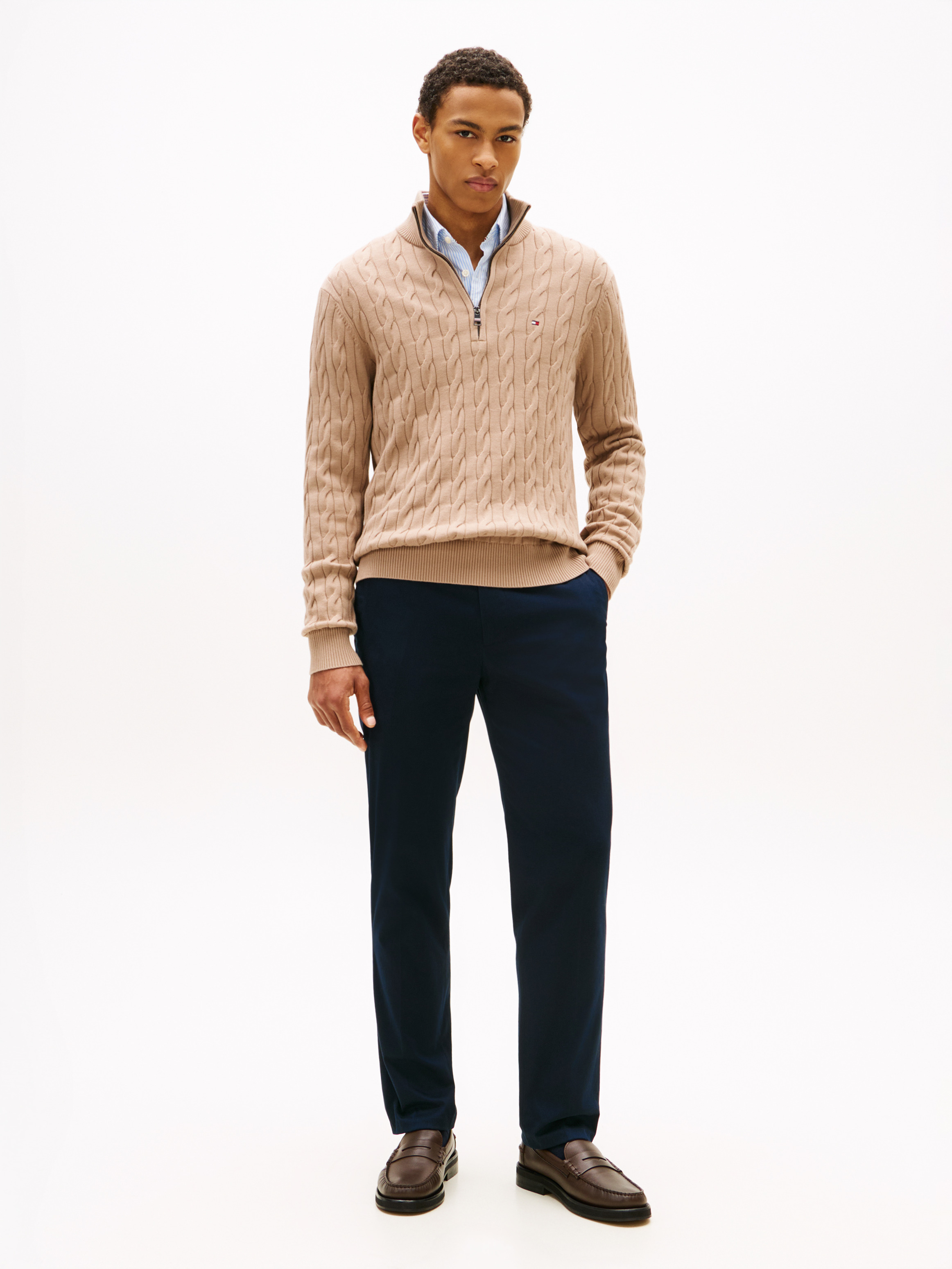 Cable Knit Half-Zip Jumper | Knitwear | Tommy Hilfiger
