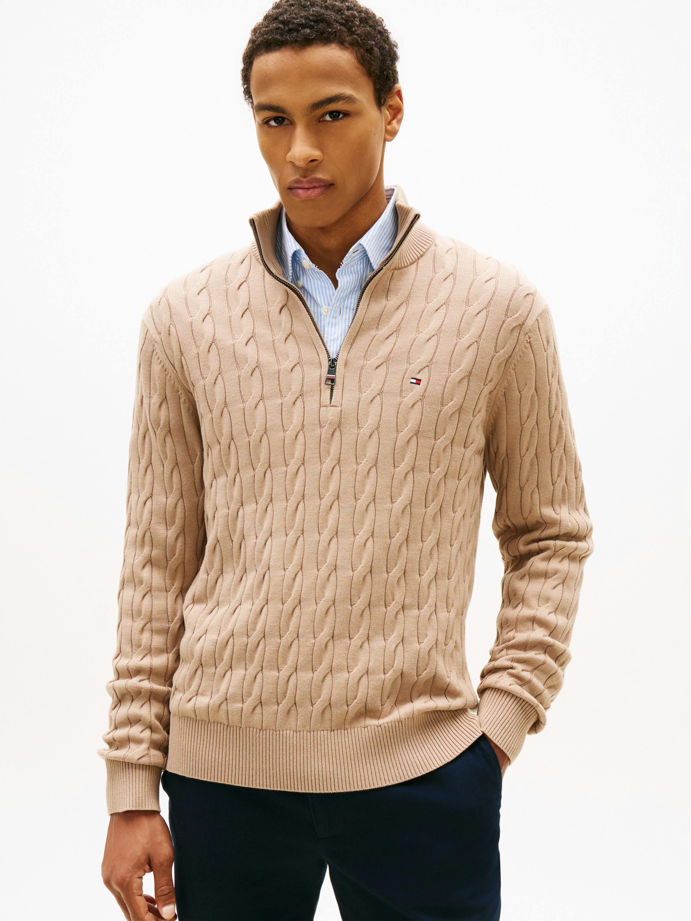 Cable Knit Half-Zip Jumper | Knitwear | Tommy Hilfiger