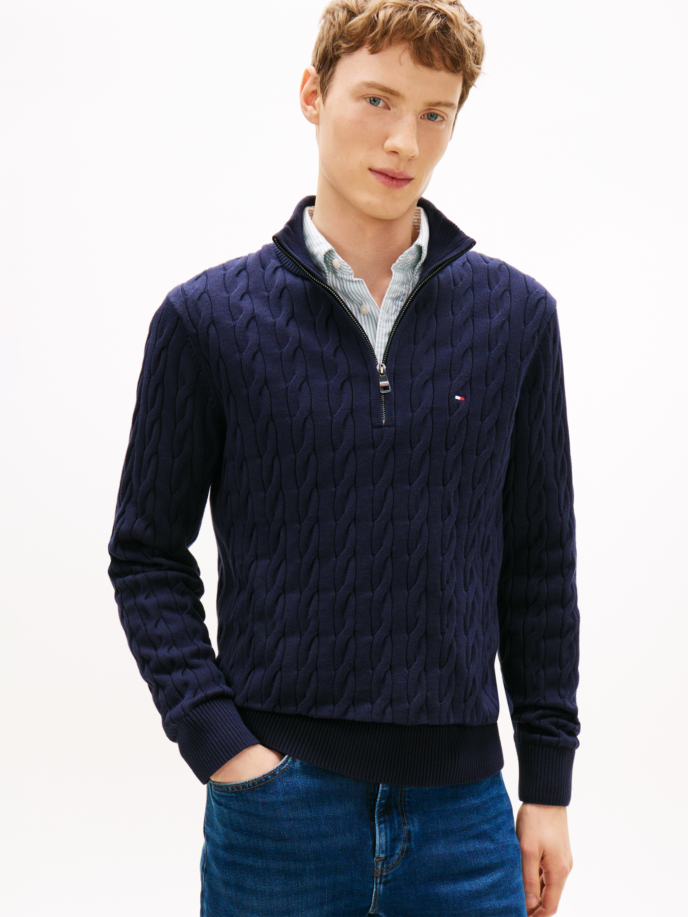 Cable Knit Half-Zip Jumper