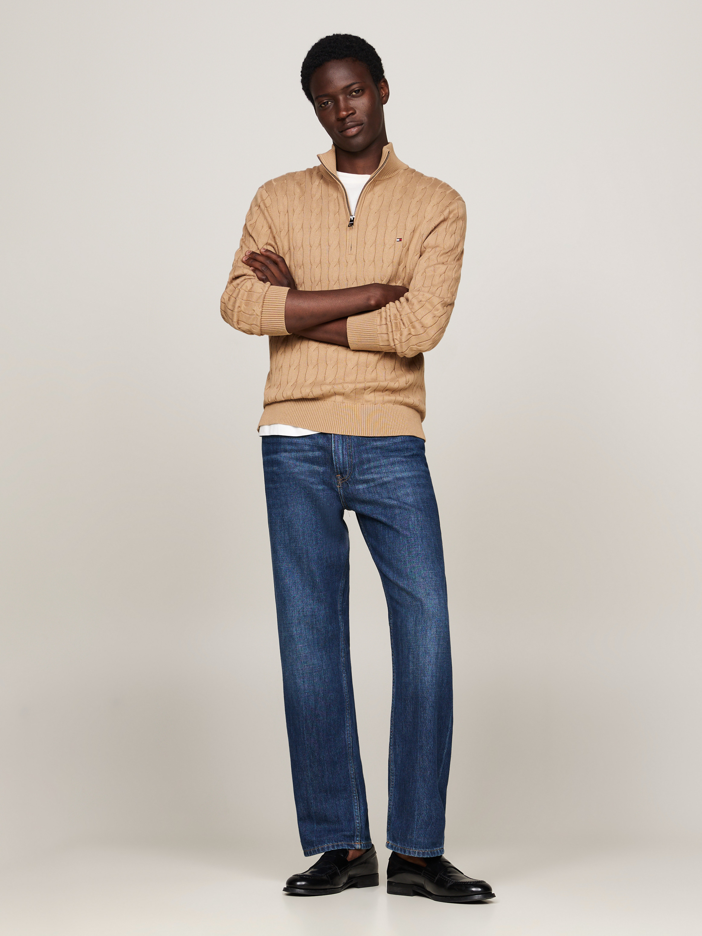 Cable Knit Half-Zip Jumper | Knitwear | Tommy Hilfiger