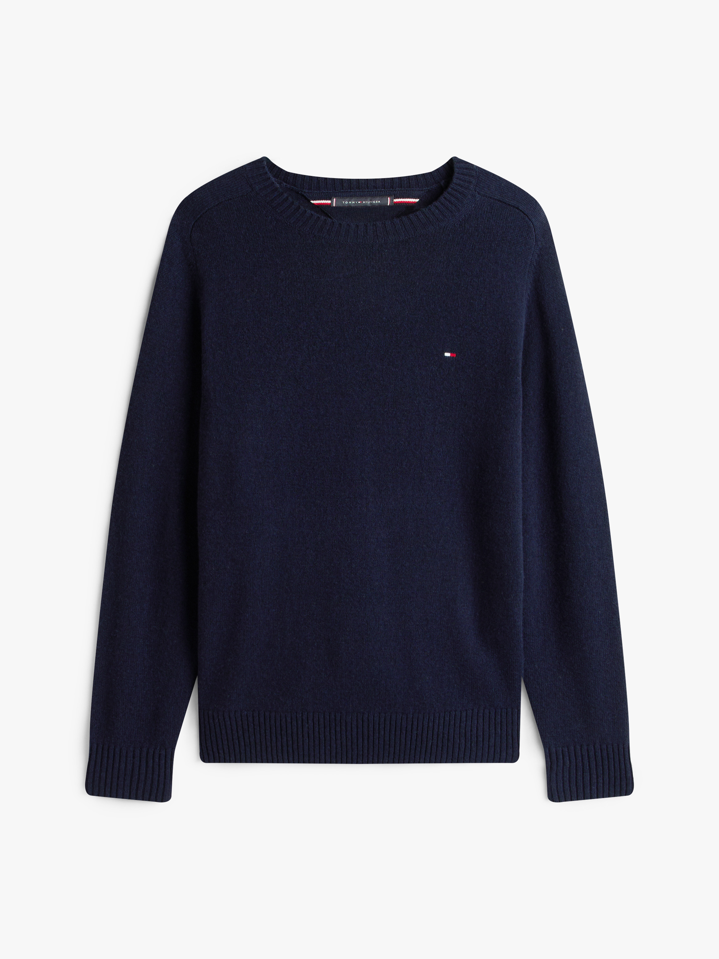 Pure Wool Crew Neck Jumper | Knitwear | Tommy Hilfiger