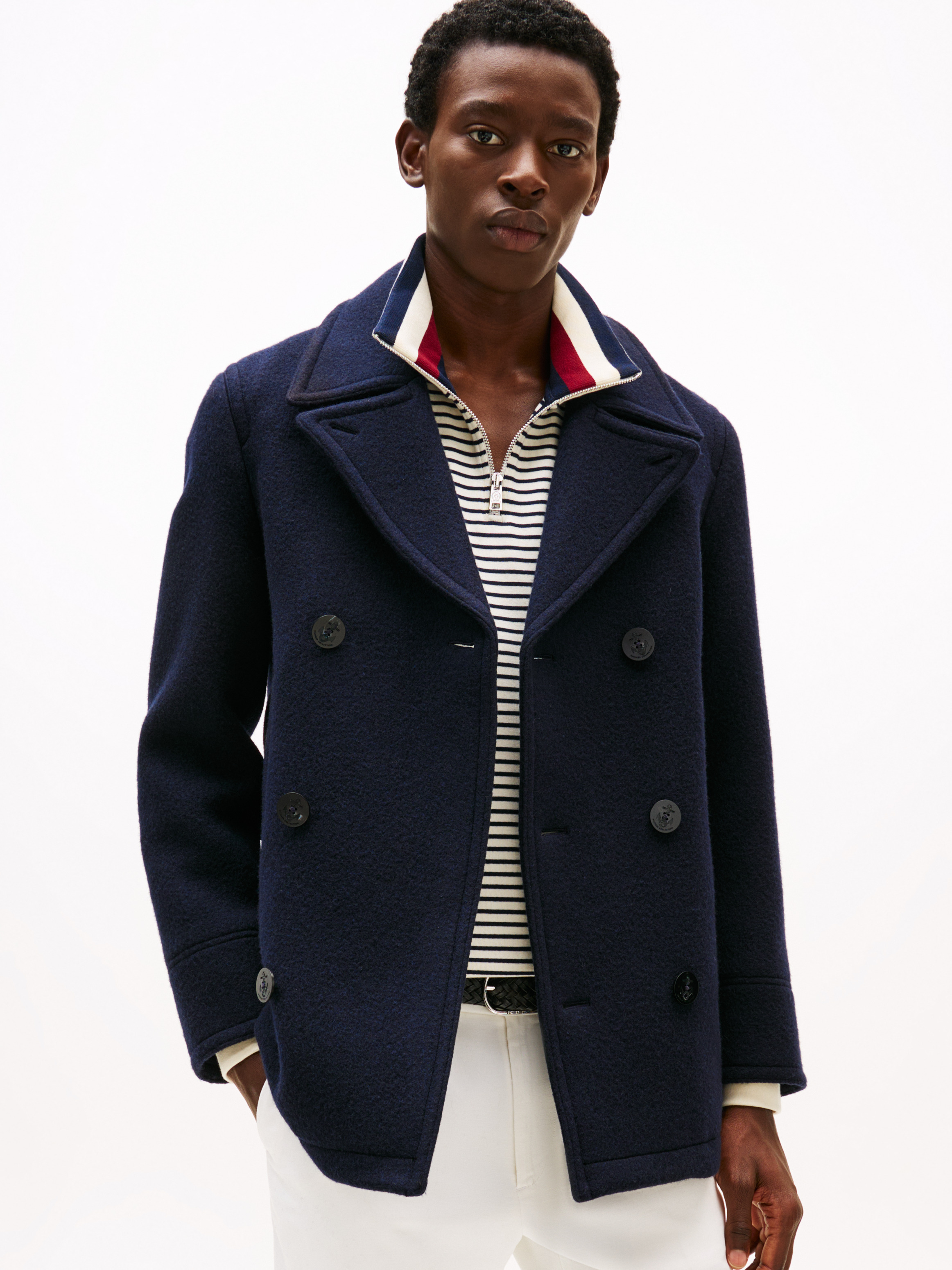 Wool Rich Double Breasted Peacoat | Coats & Jackets | Tommy Hilfiger