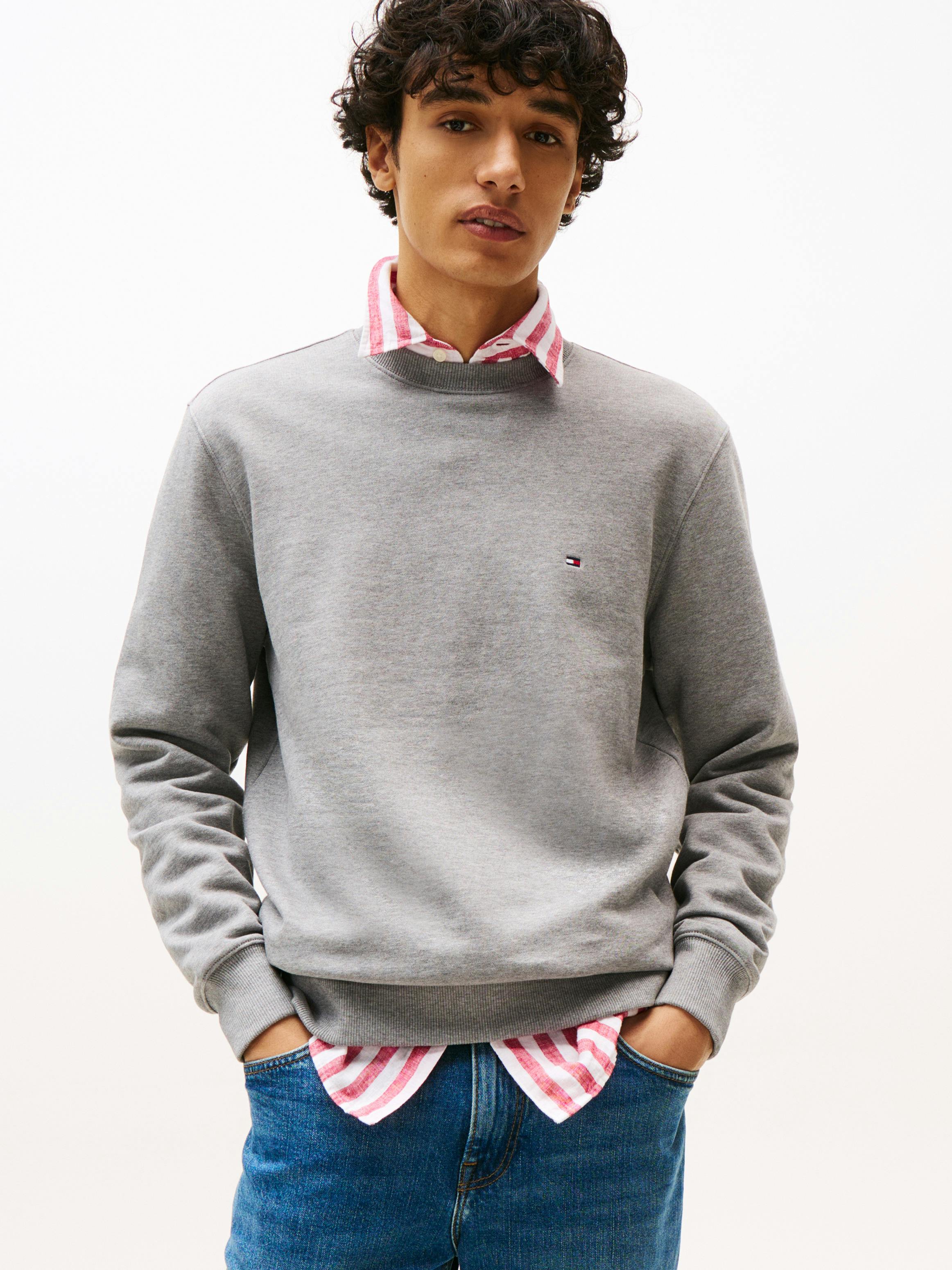 Terry Crew Neck Sweatshirt Sweatshirts Hoodies Tommy Hilfiger