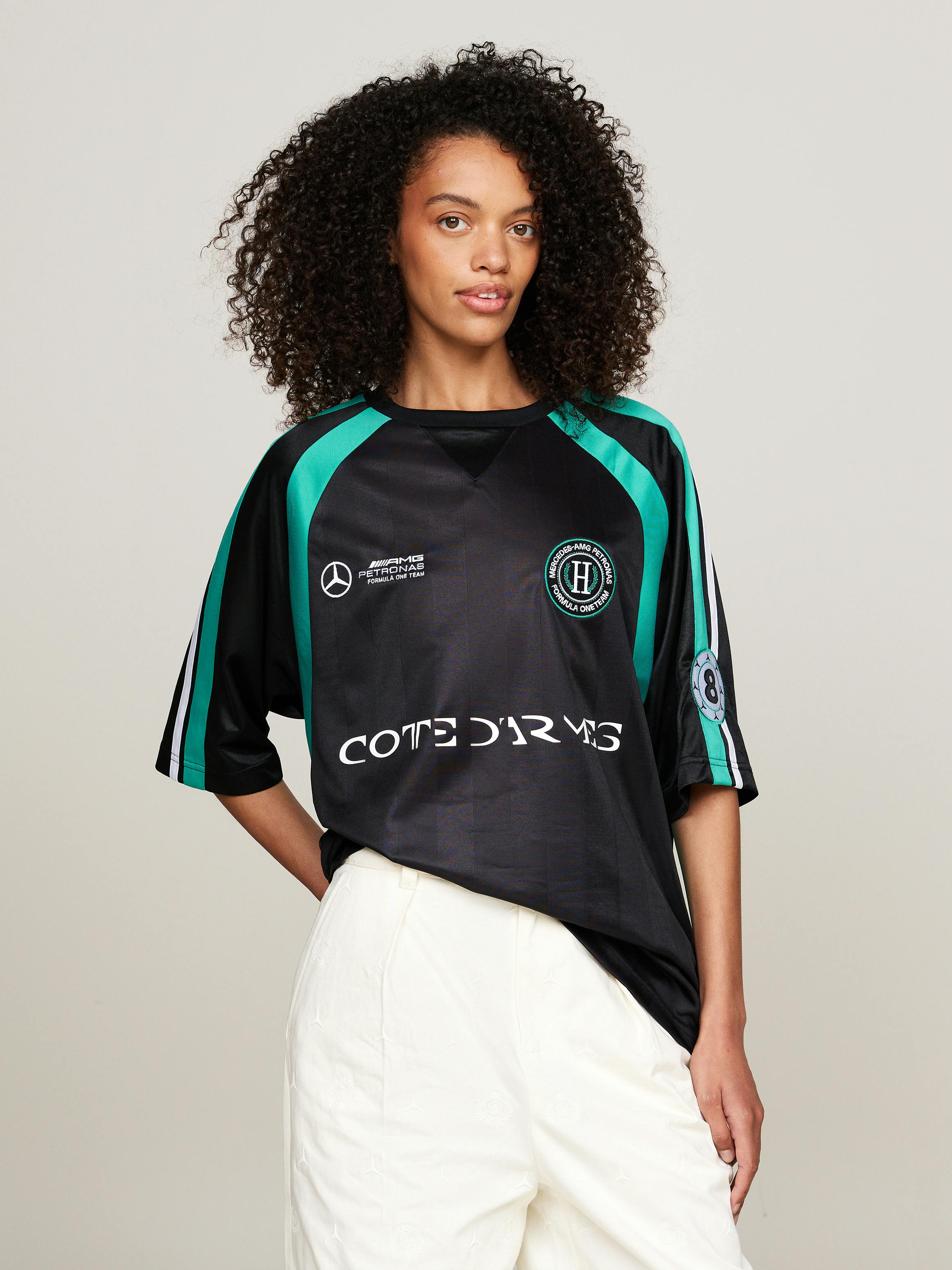 Tommy x Mercedes F1 x CR Lewis Hamilton Football T-Shirt | T 