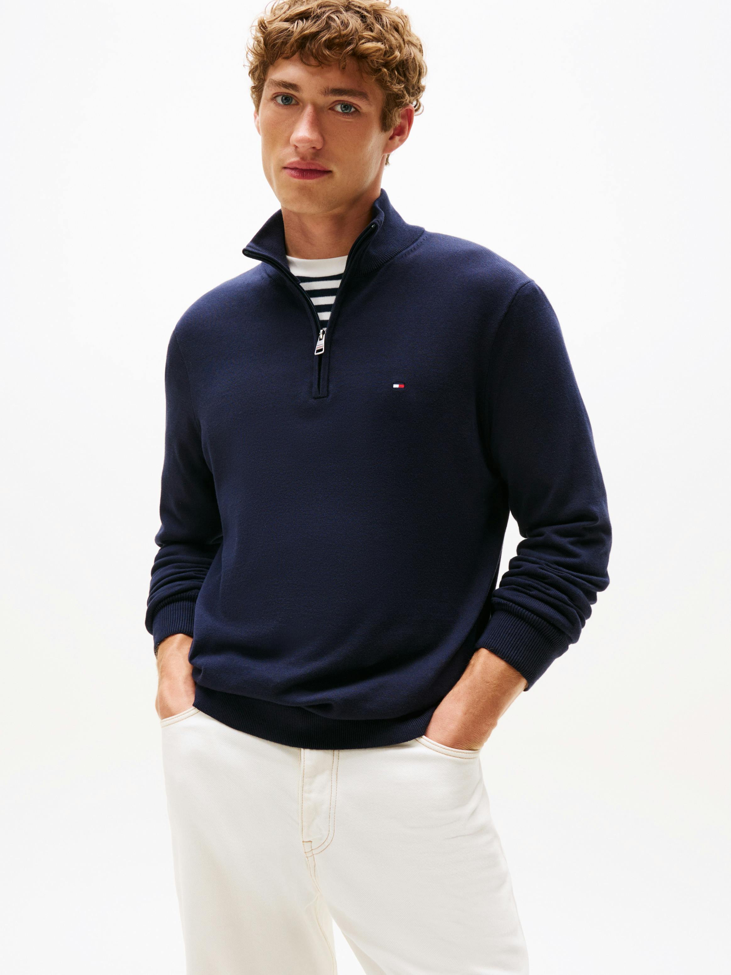 Half-Zip Mock Turtleneck Jumper Knitwear Tommy Hilfiger