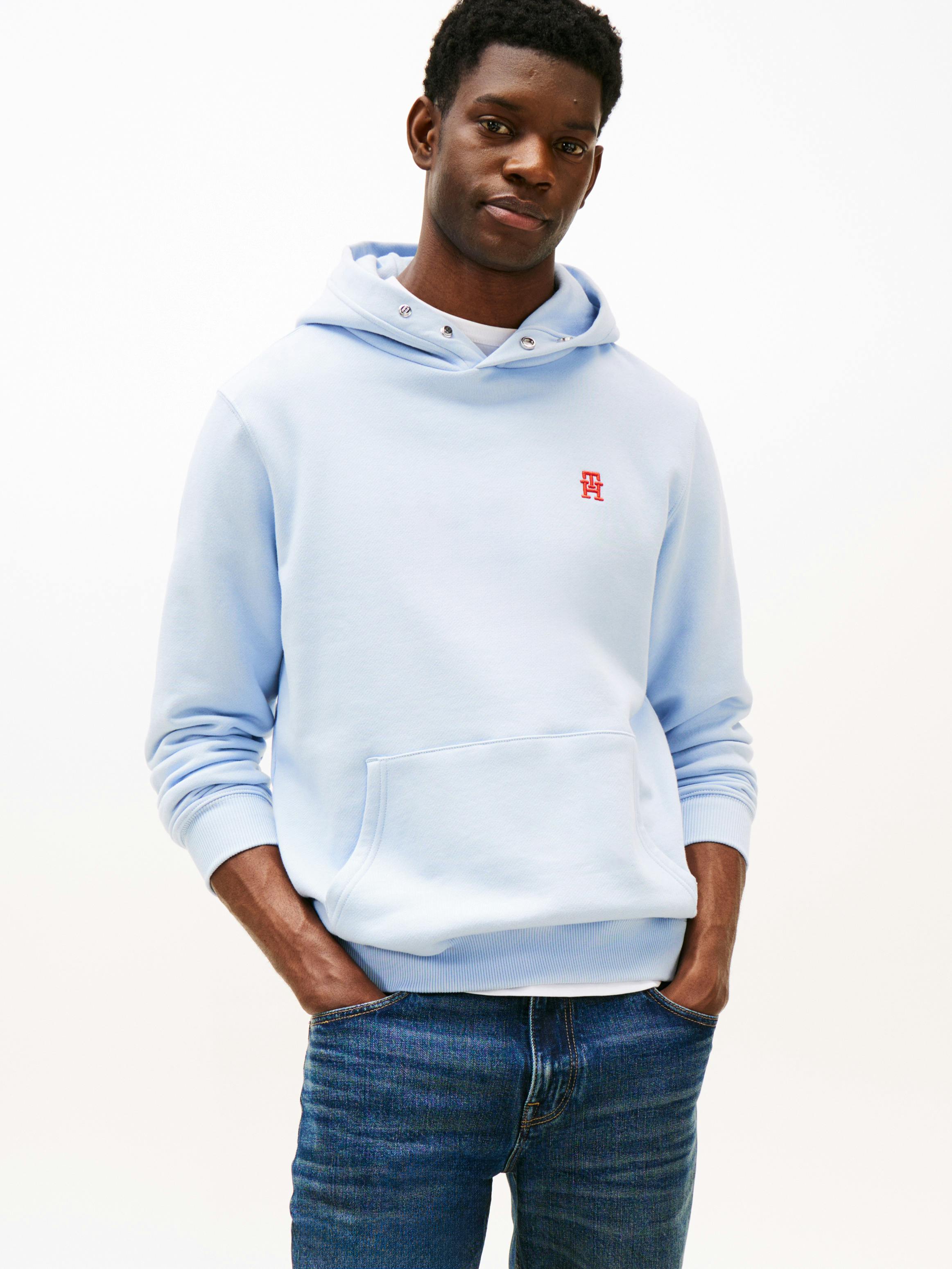 tommy hilfiger light blue hoodie