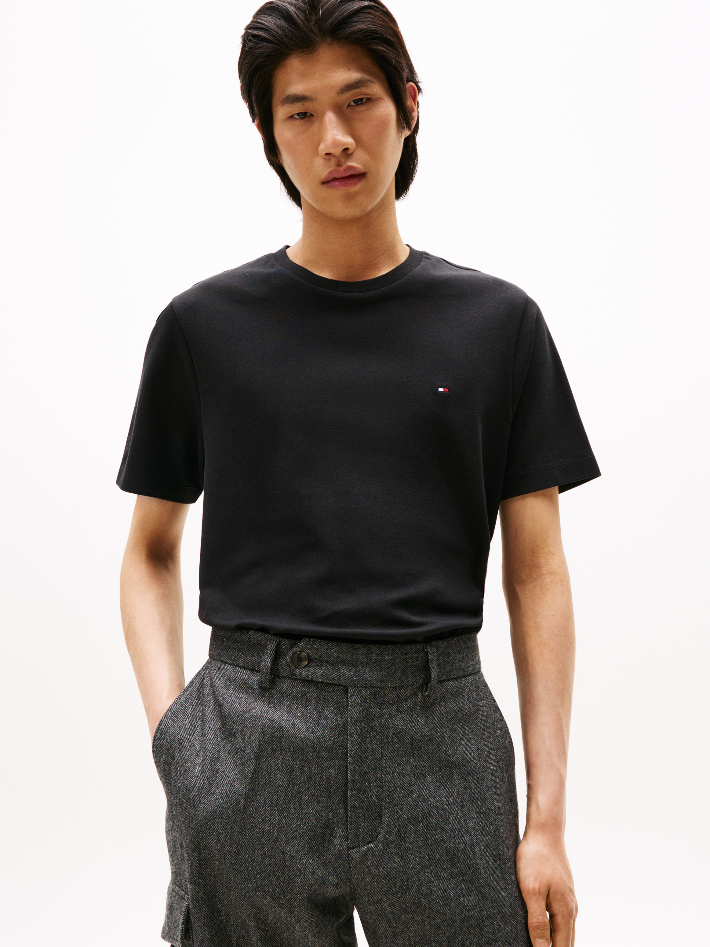 Crew Neck Interlock Knit T-Shirt