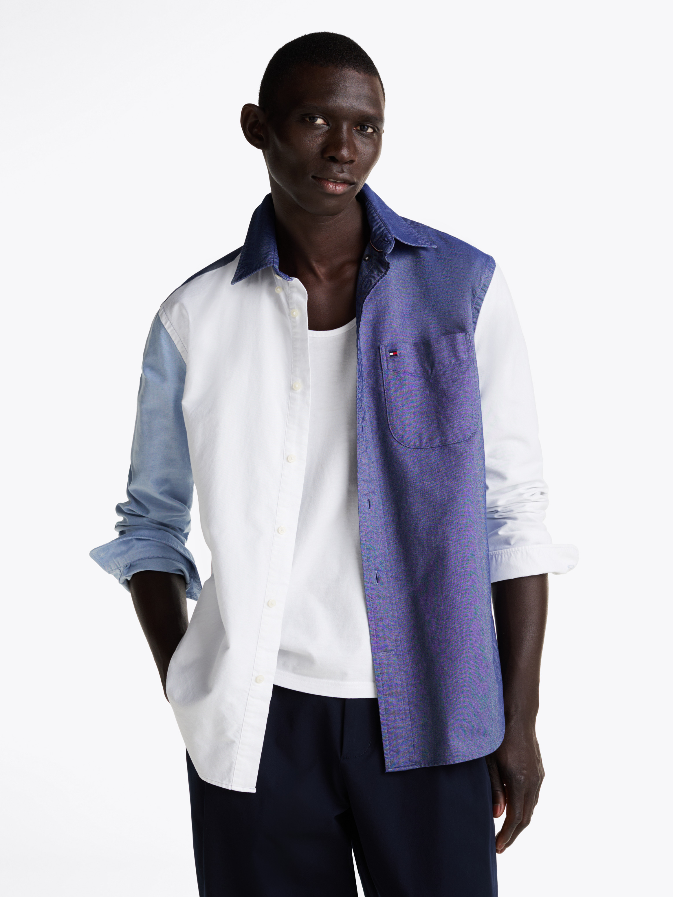 Relaxed Fit Colour-Blocked Oxford Shirt | Shirts | Tommy