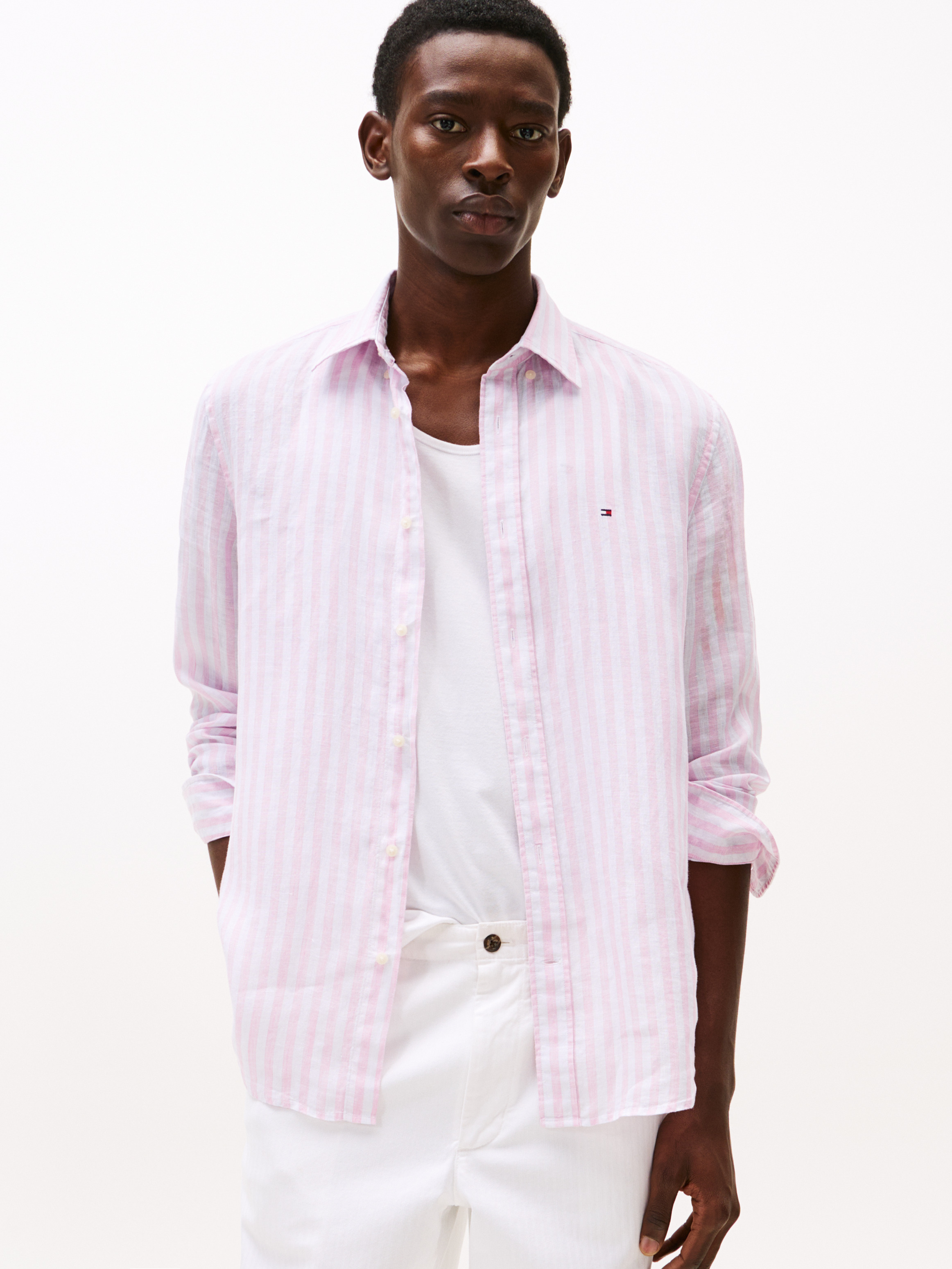 Regular Fit Stripe Linen Shirt