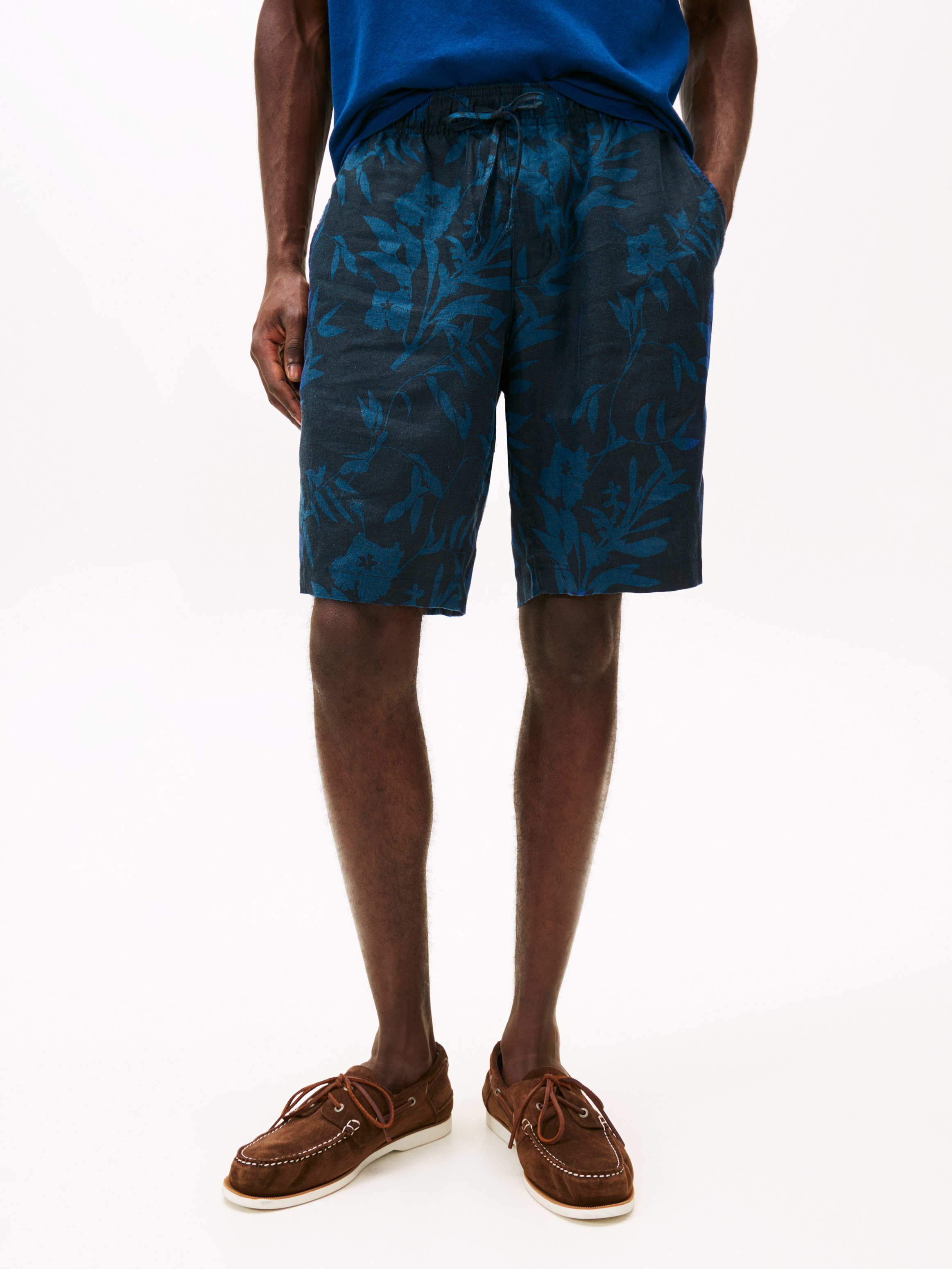 Harlem Linen Print Short
