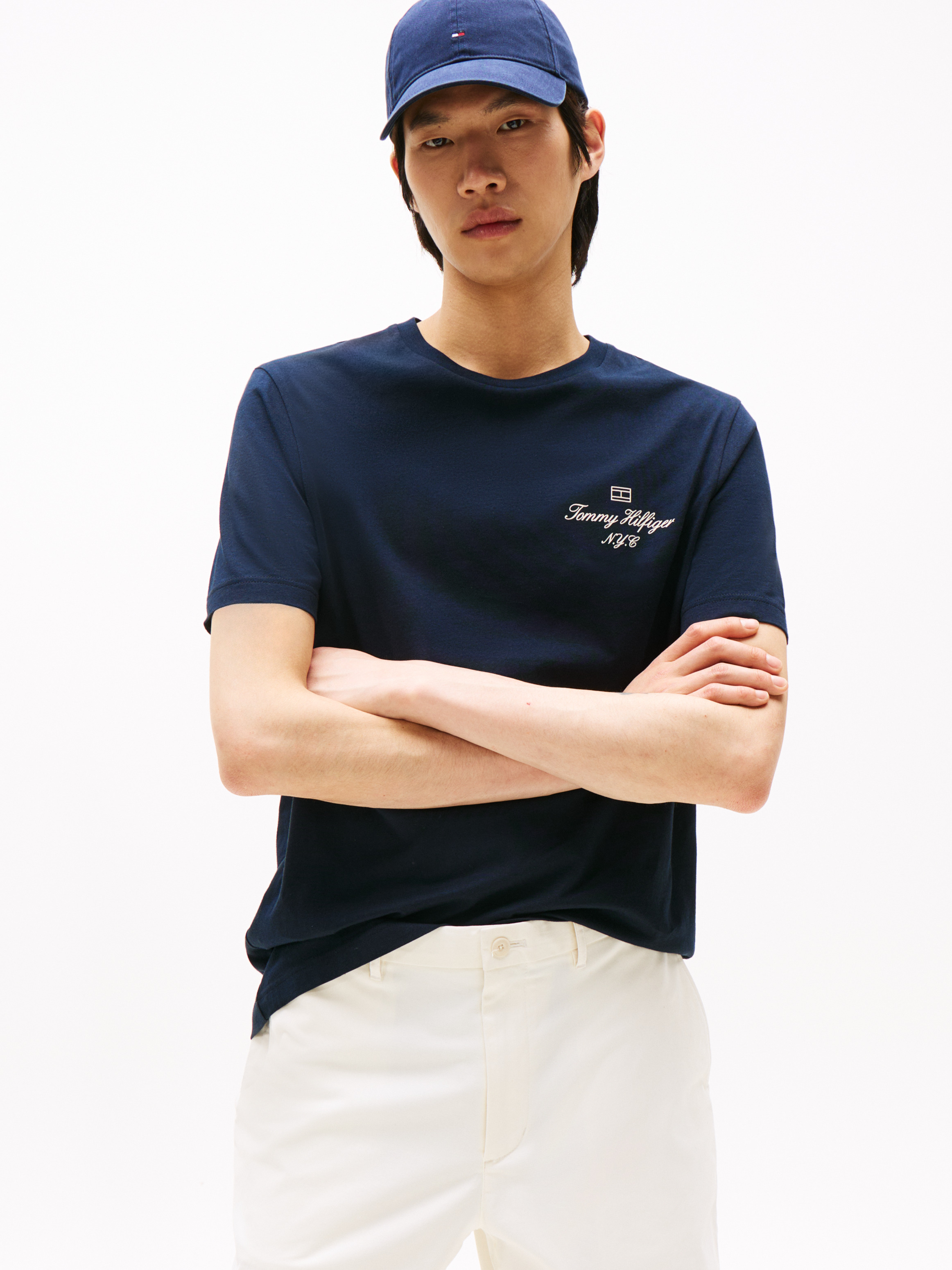 Gold Button Crew Neck T-Shirt | T-Shirts | Tommy Hilfiger
