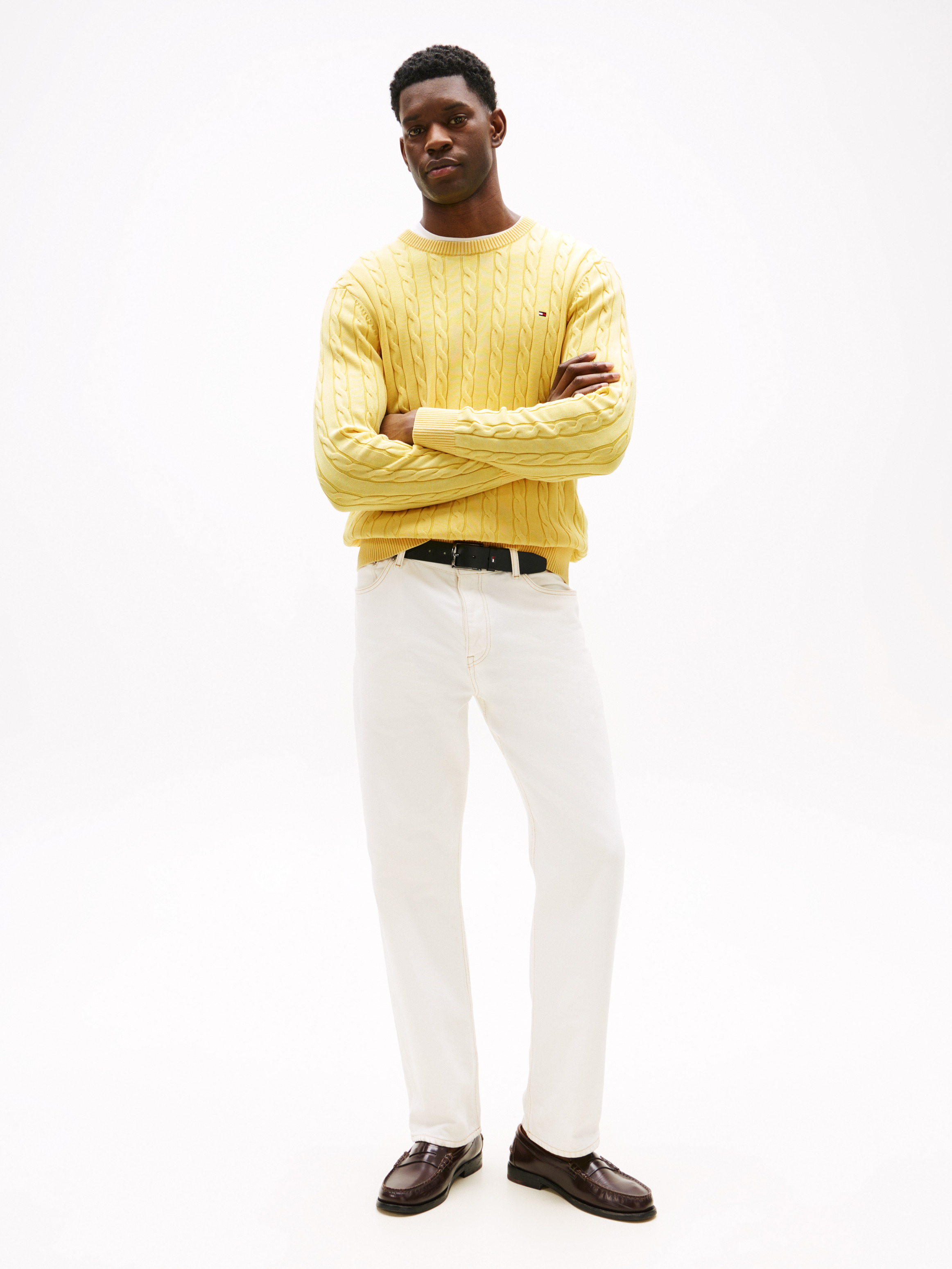 Cable Knit Washed Jumper | Knitwear | Tommy Hilfiger
