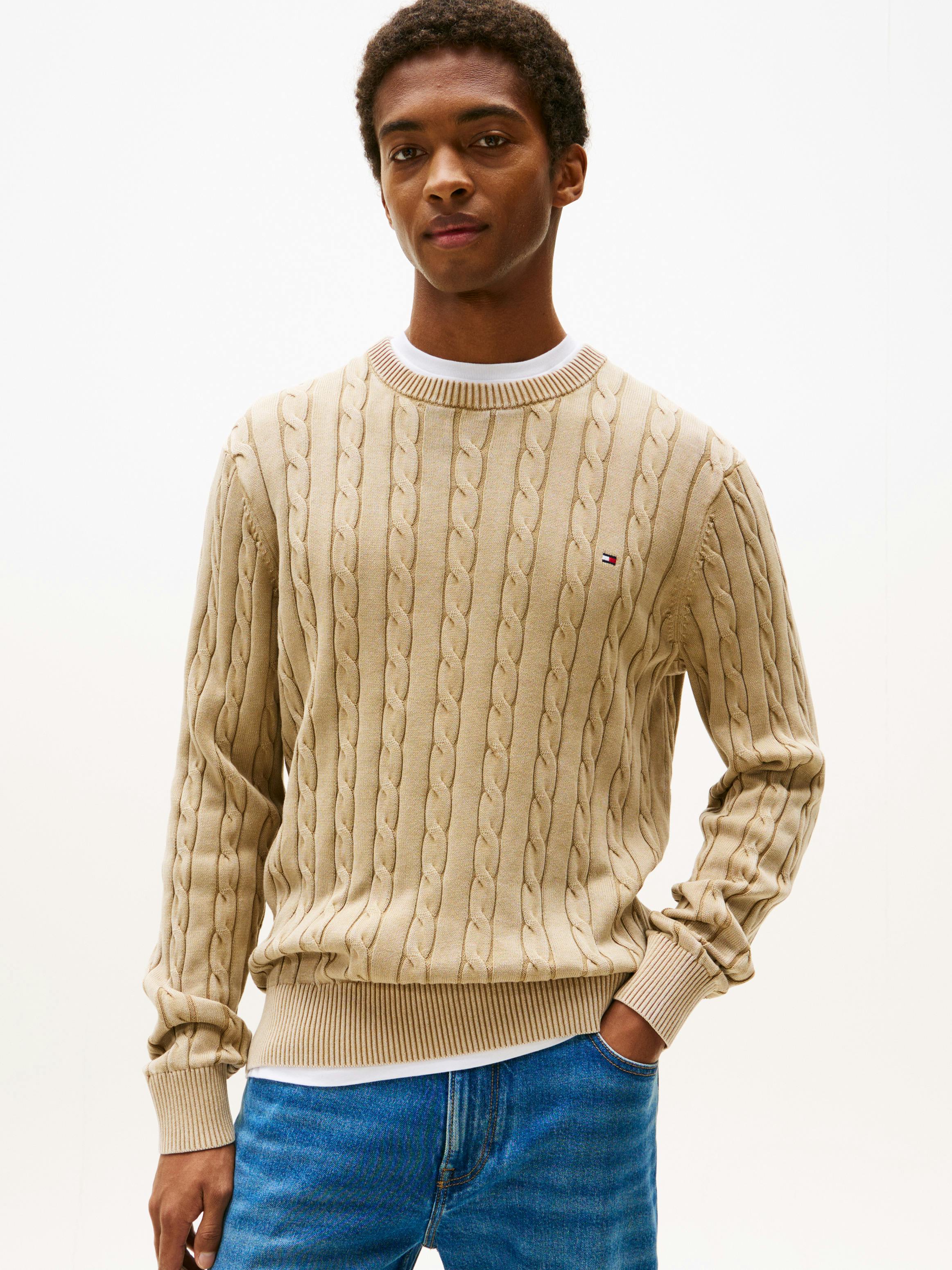 Cable Knit Washed Jumper | Knitwear | Tommy Hilfiger