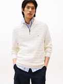 Textured Stripe Quarter-Zip Jumper