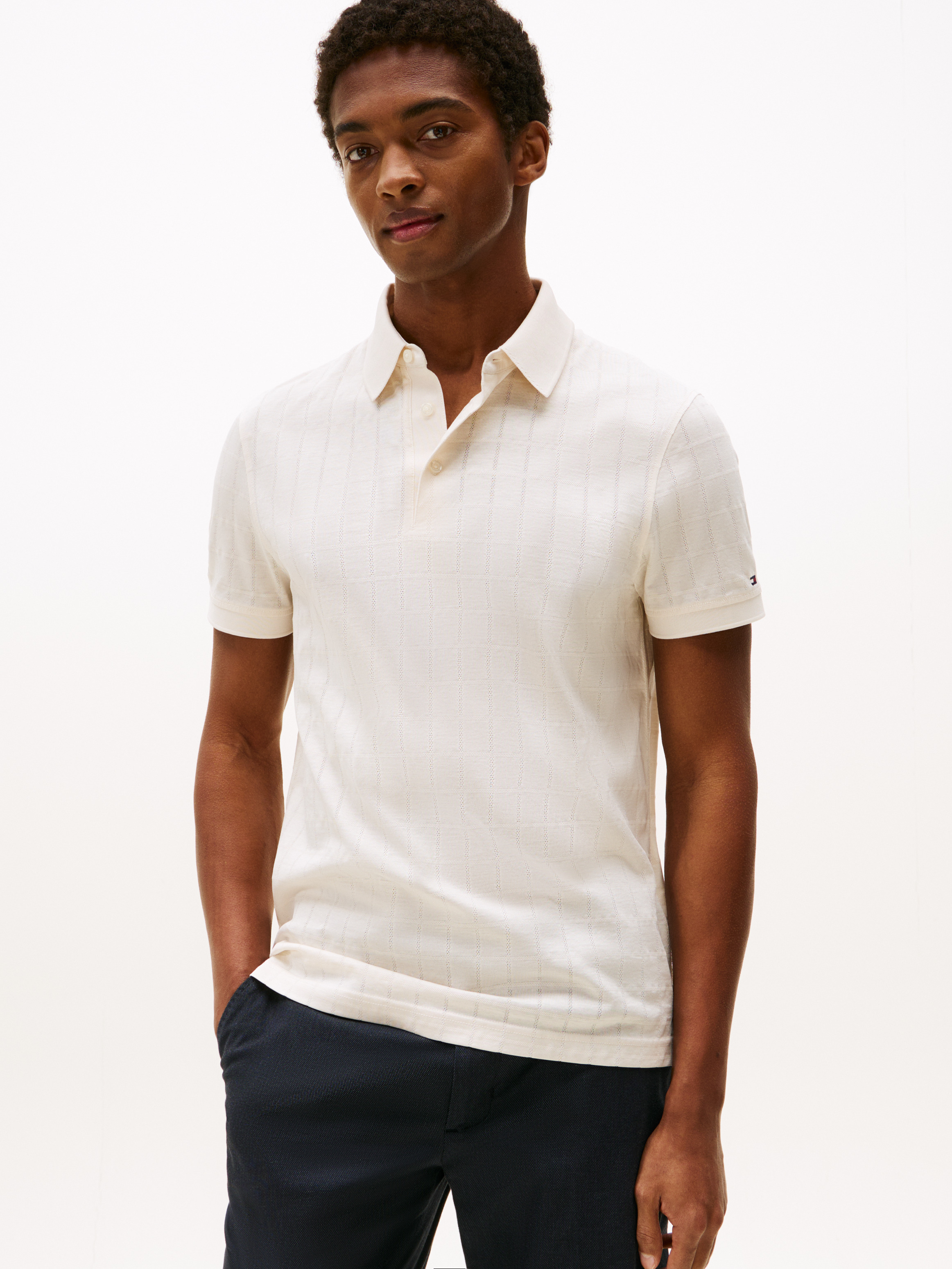 Windowpane Textured Polo