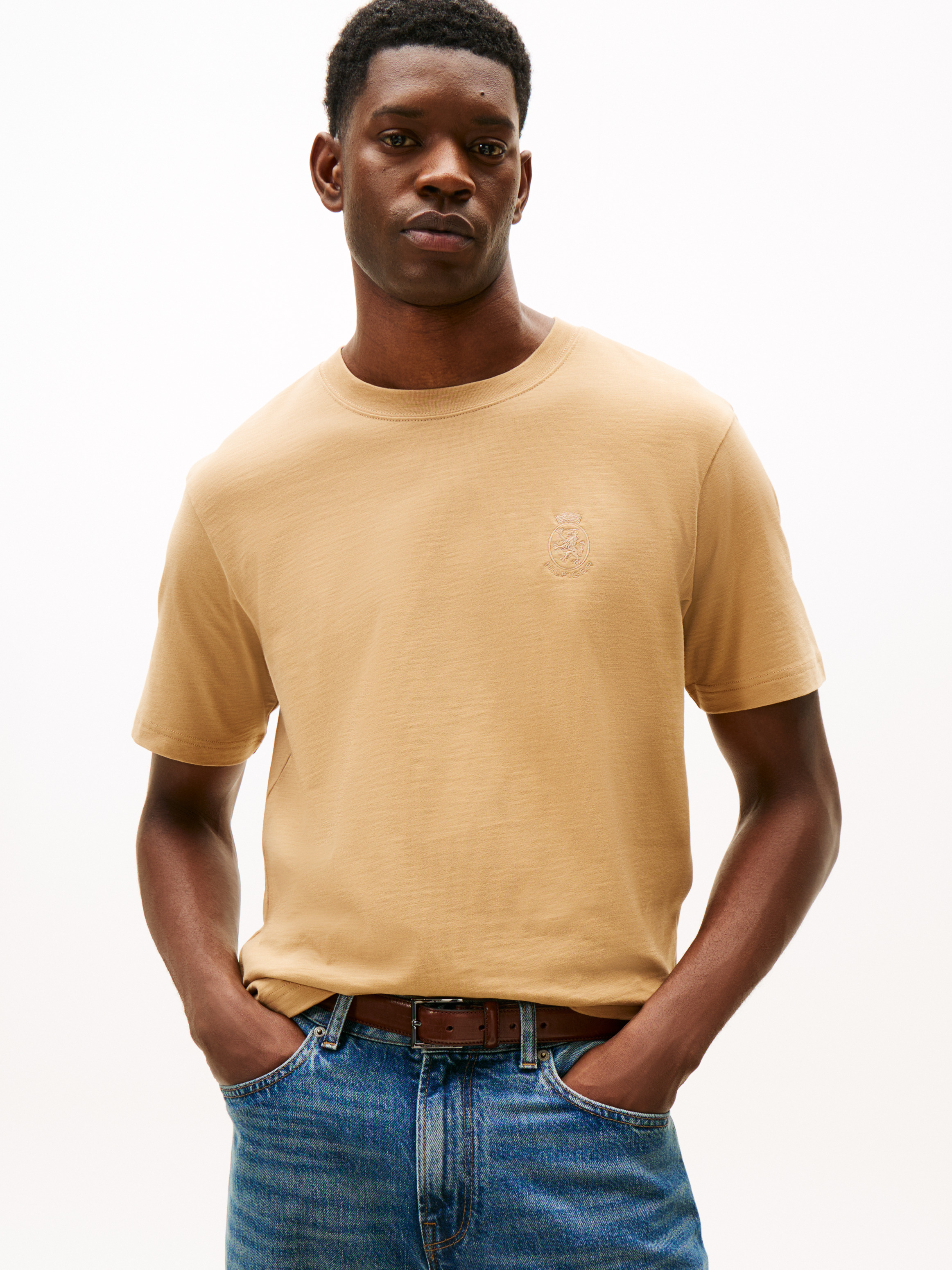 Varsity Textured Crest Embroidery T-Shirt