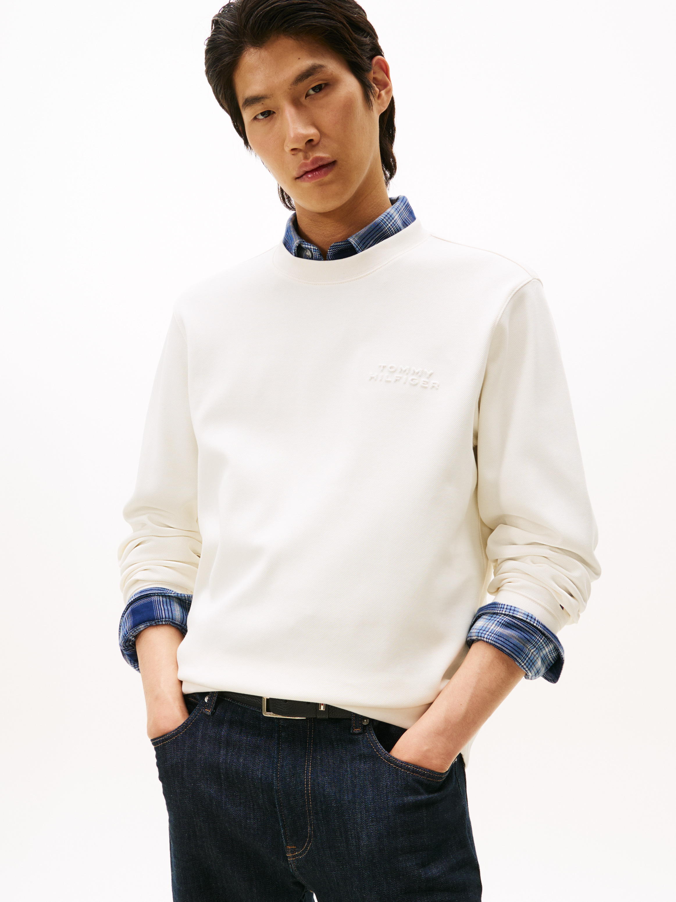 Piqué Embossed Crew Tee