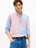 Colour-Blocked Stripe Relaxed Fit Shirt